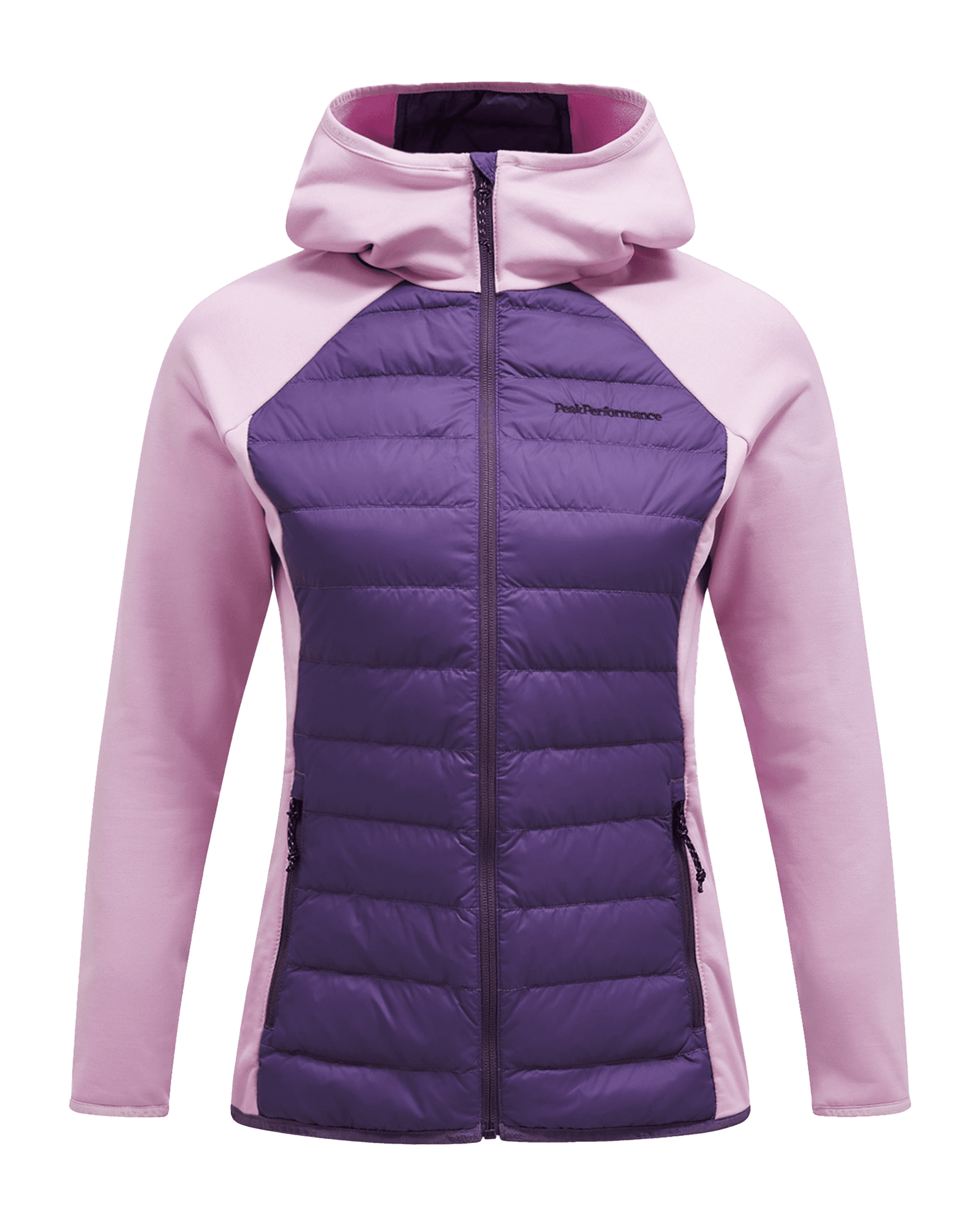 Down Hybrid Hood Jacket W Indigo/Statice Lilac