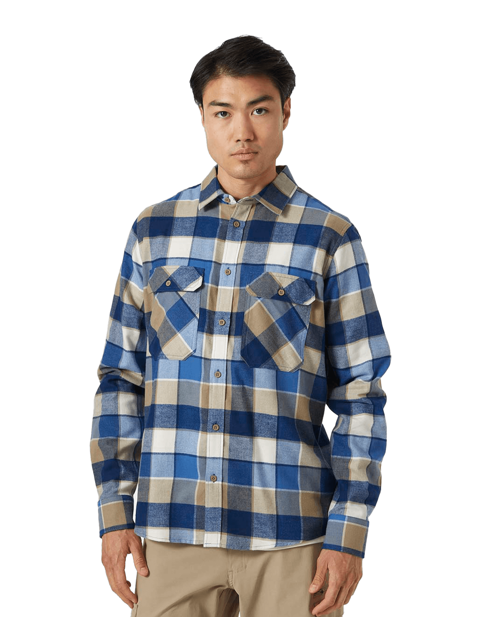 Lokka Organic Flannel L/S Shirt M Pebble Plaid