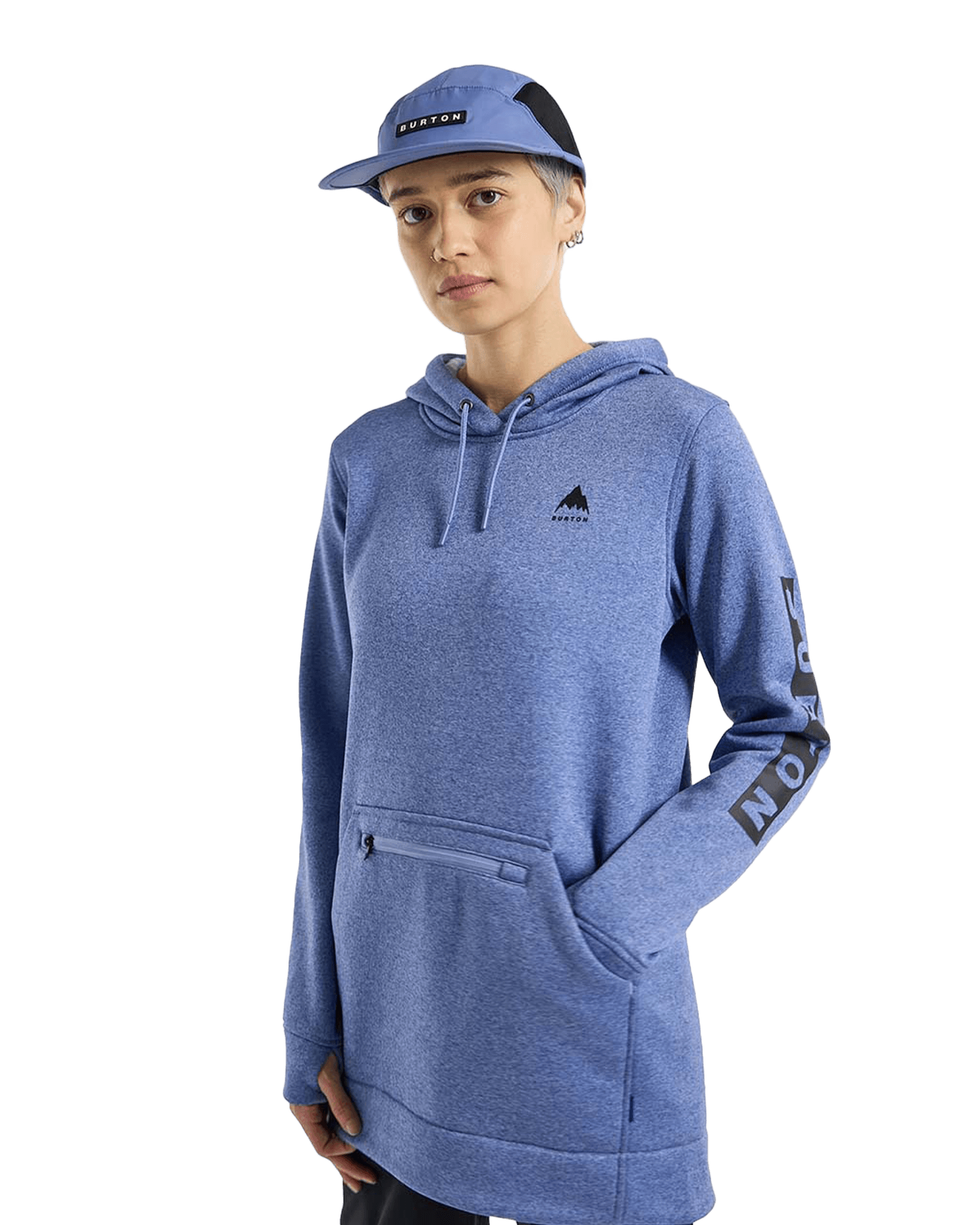 Oak Long Pullover W Slate Blue Heather