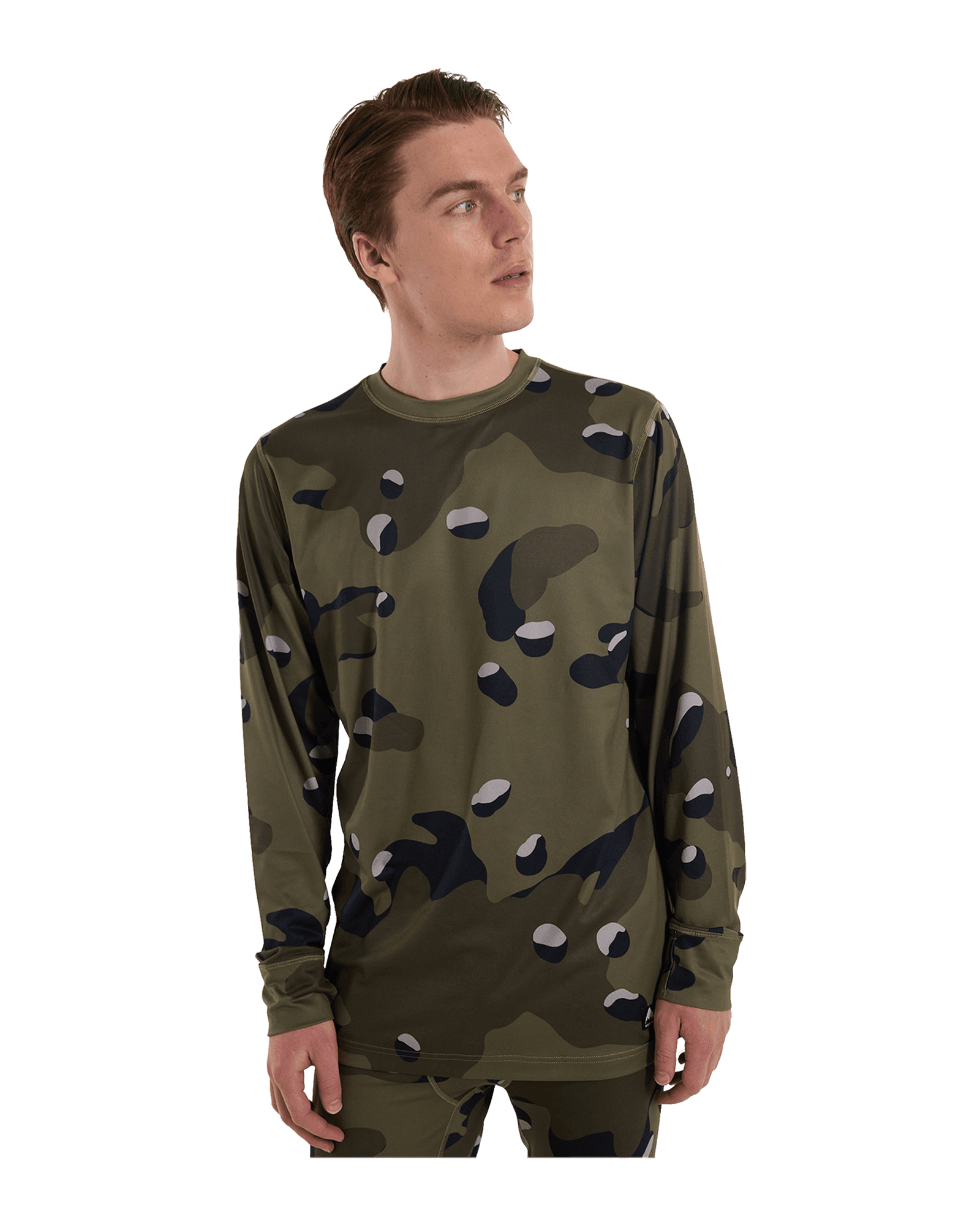 Midweight Base Layer Crewneck M Forest Moss Cookie Camo