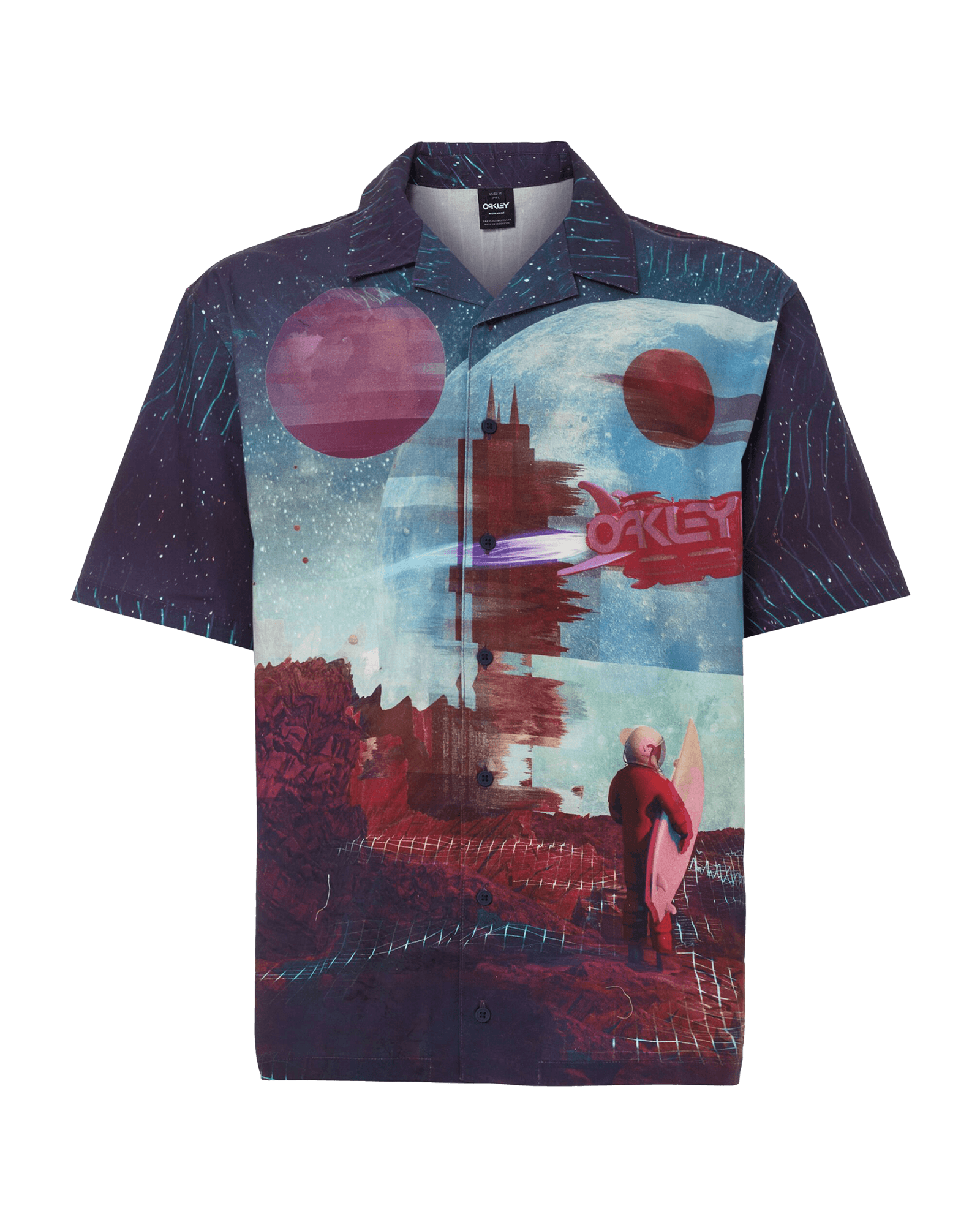 Outer Limits S/S Button Down M Galaxy Print