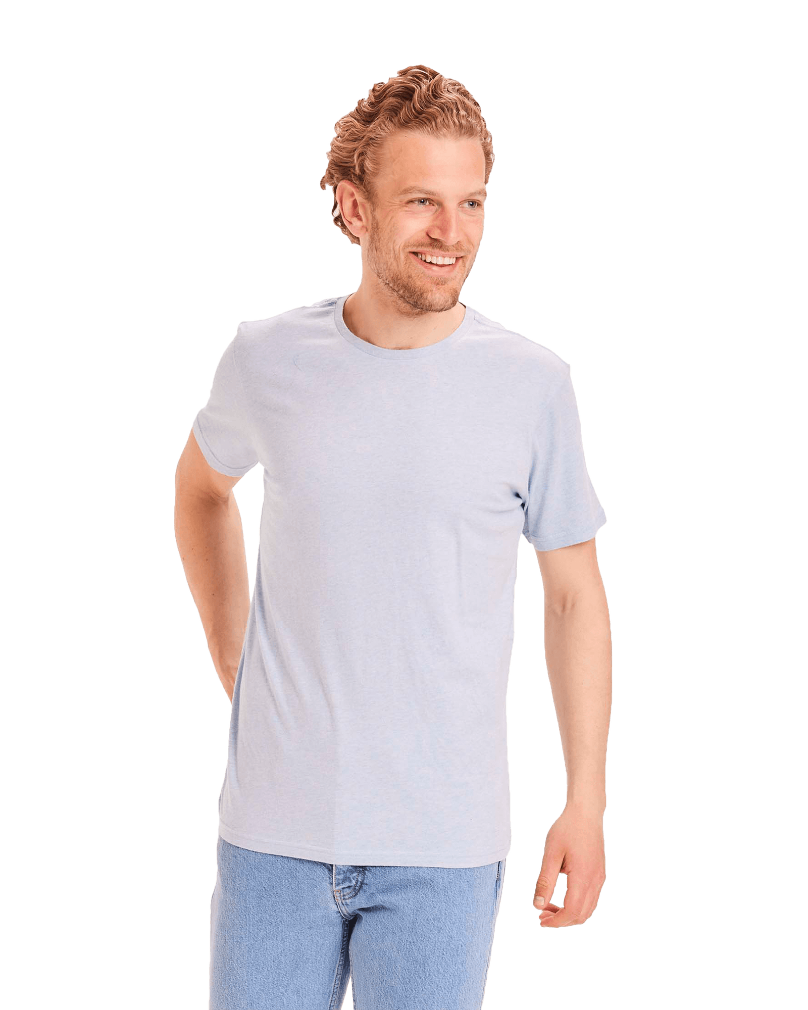 Basic Regular Fit O-Neck Tee GOTS/Vegan M Sky Way Melange