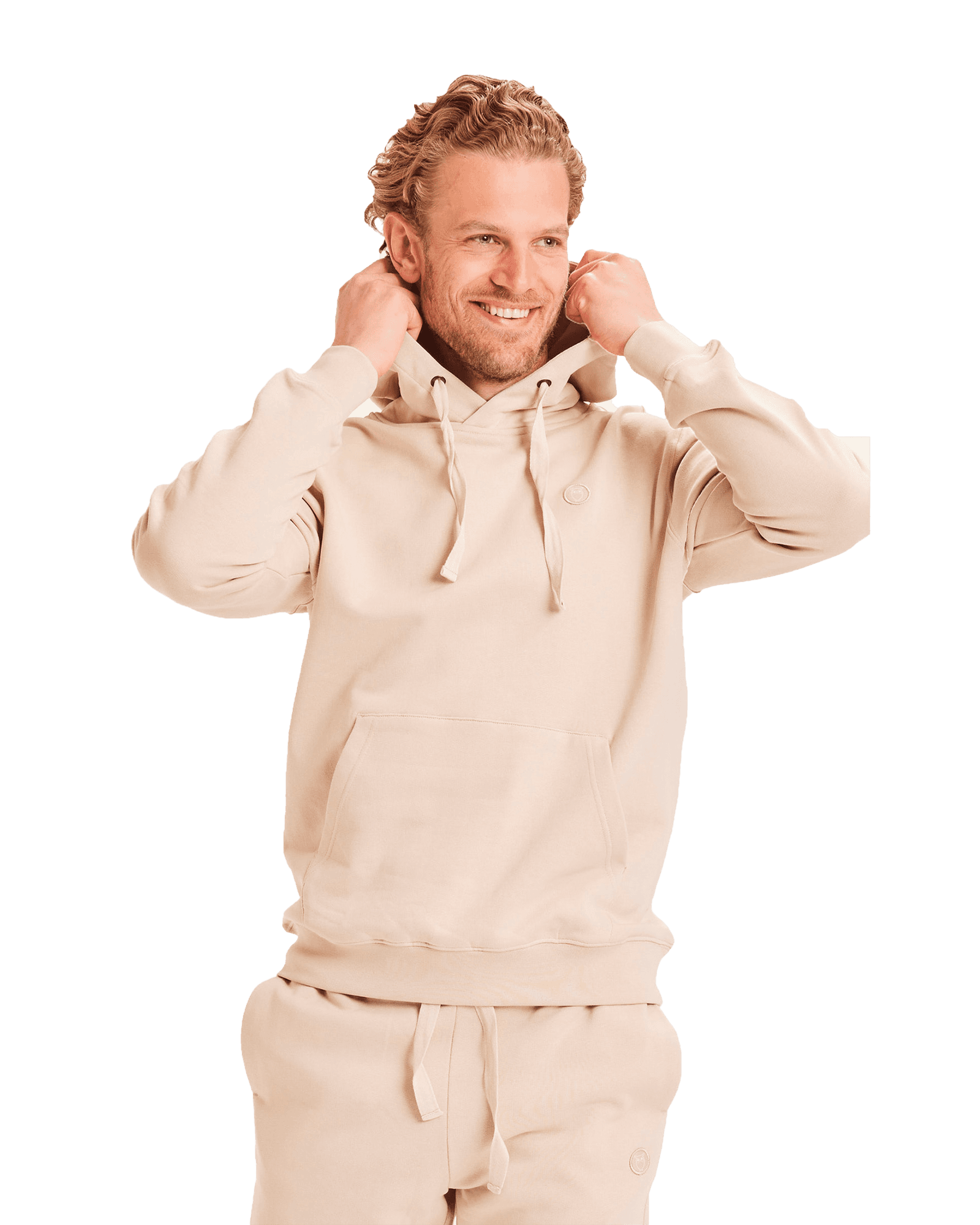Elm Hood Basic Badge Sweat M Light Feather Gray