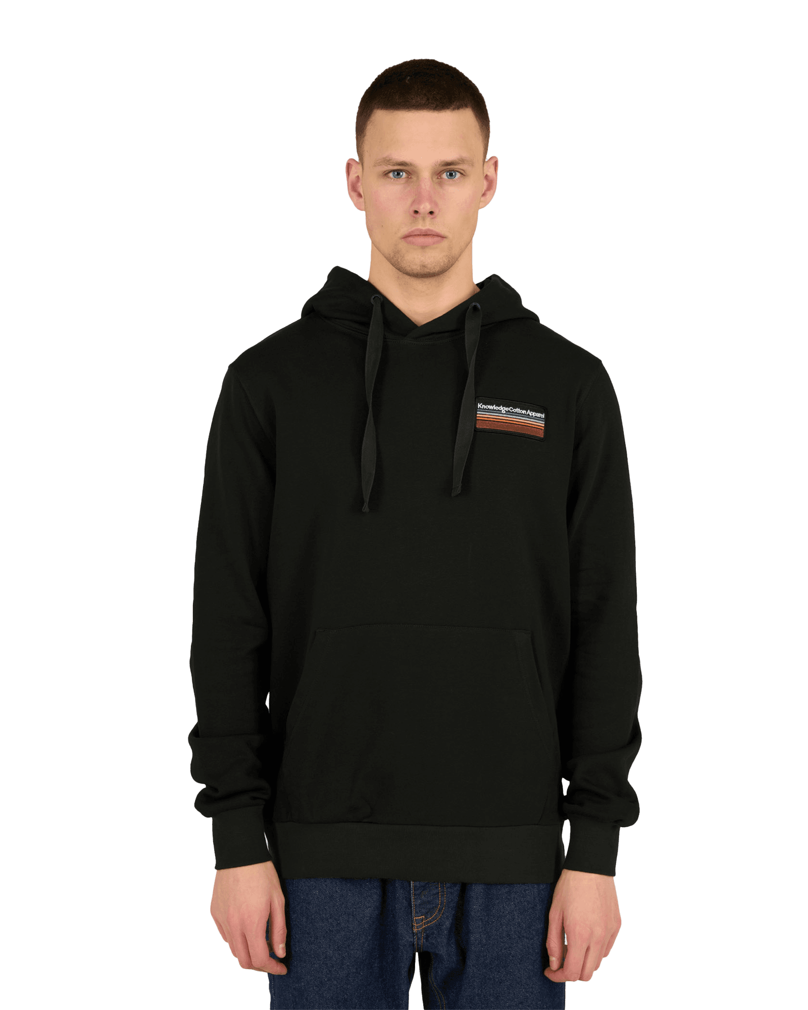 Oversized Badge Hood Sweat M Black Jet