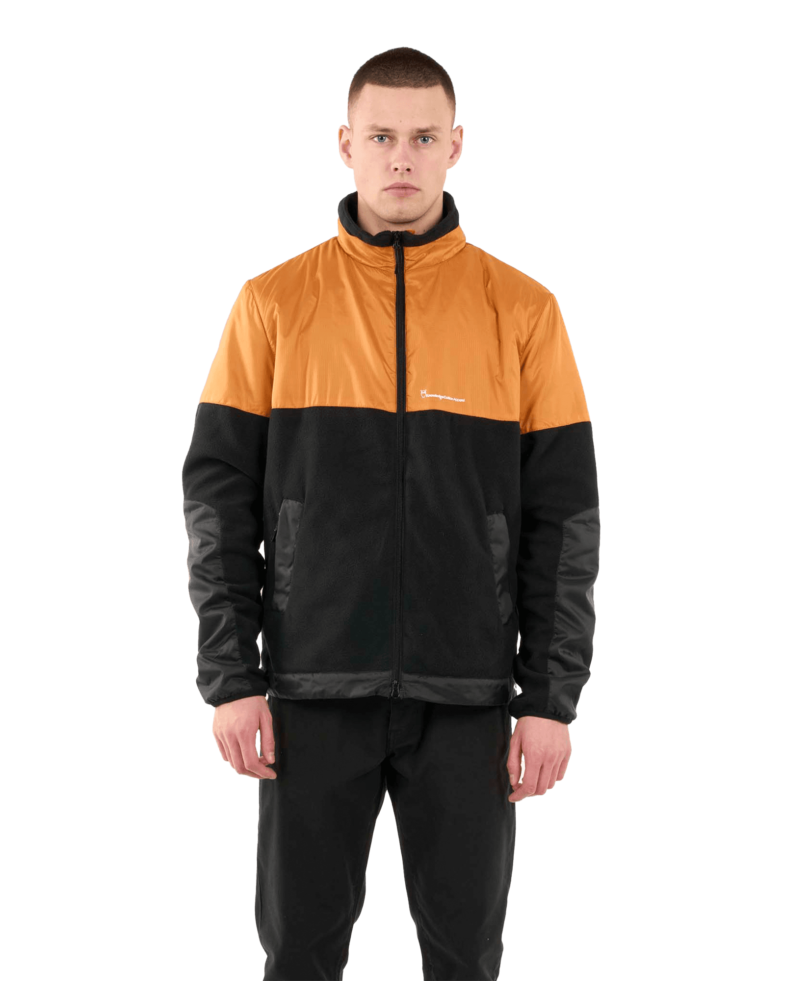 Polar Fleece Oversized Zip Sweat With Contrast Rib Stop M Black Jet