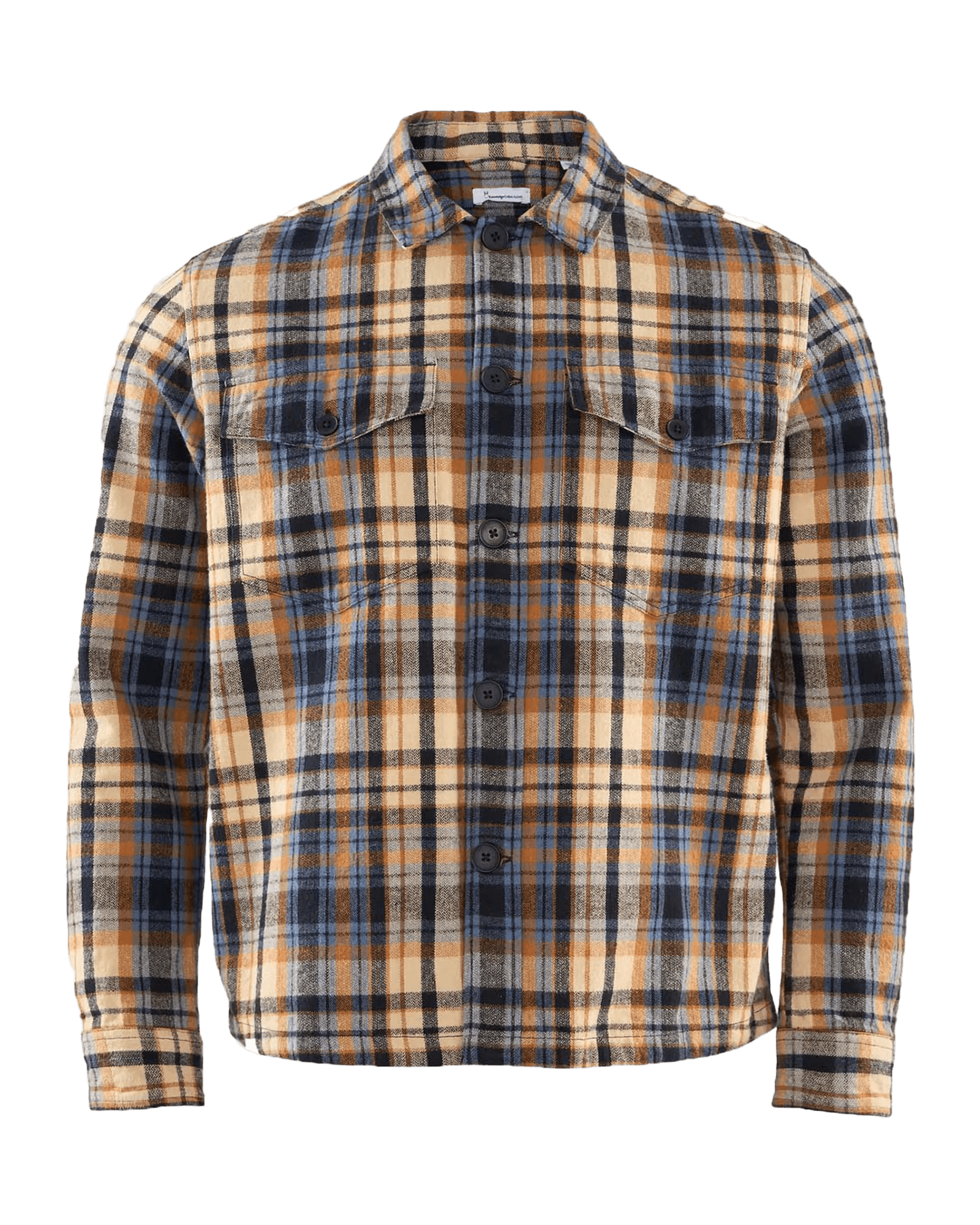 Earth Colors Checked Overshirt M Brown Sugar