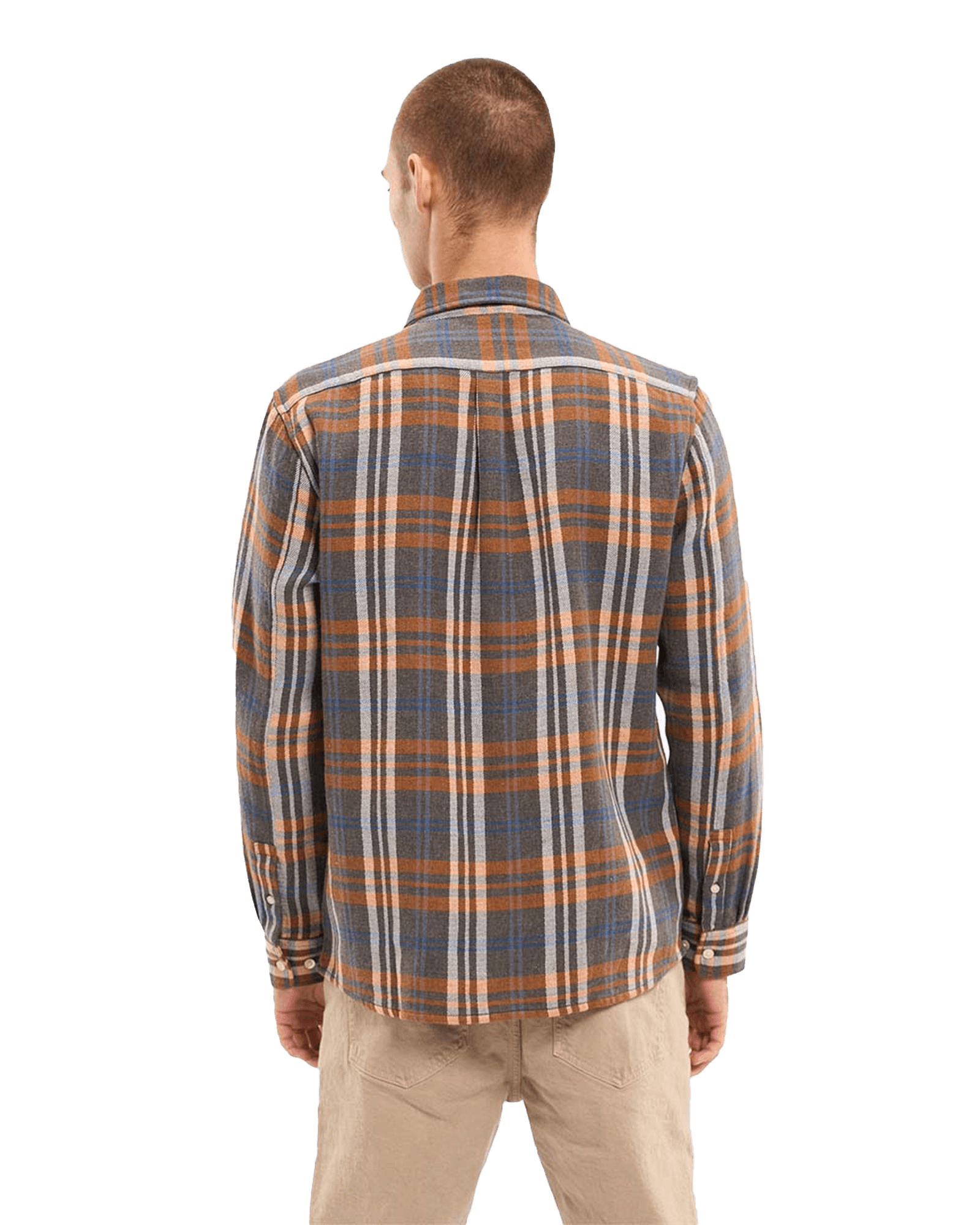 Relaxed Checked Shirt M 1073 Dark Grey Melange
