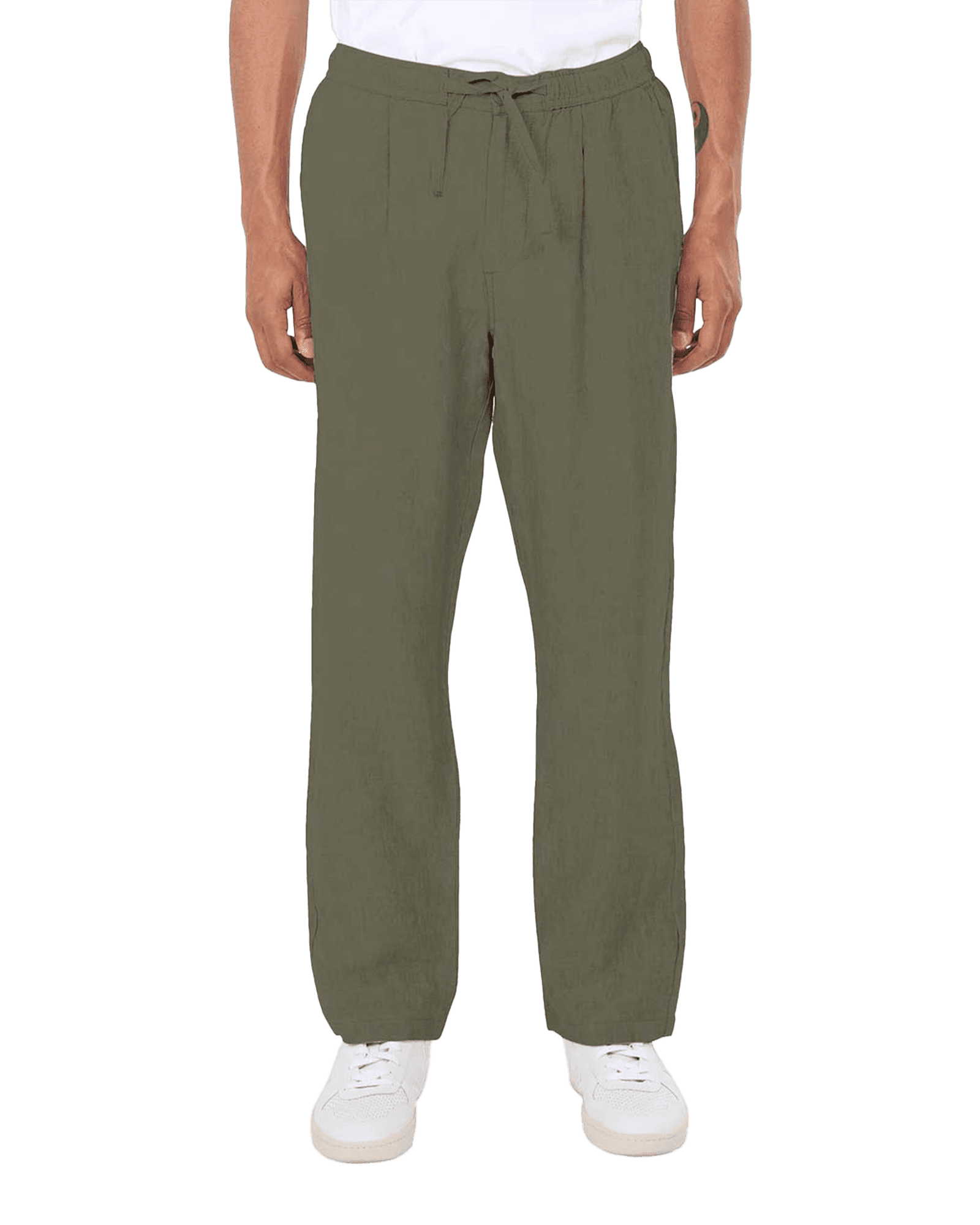 Loose Linen Pant M 1068 Burned Olive