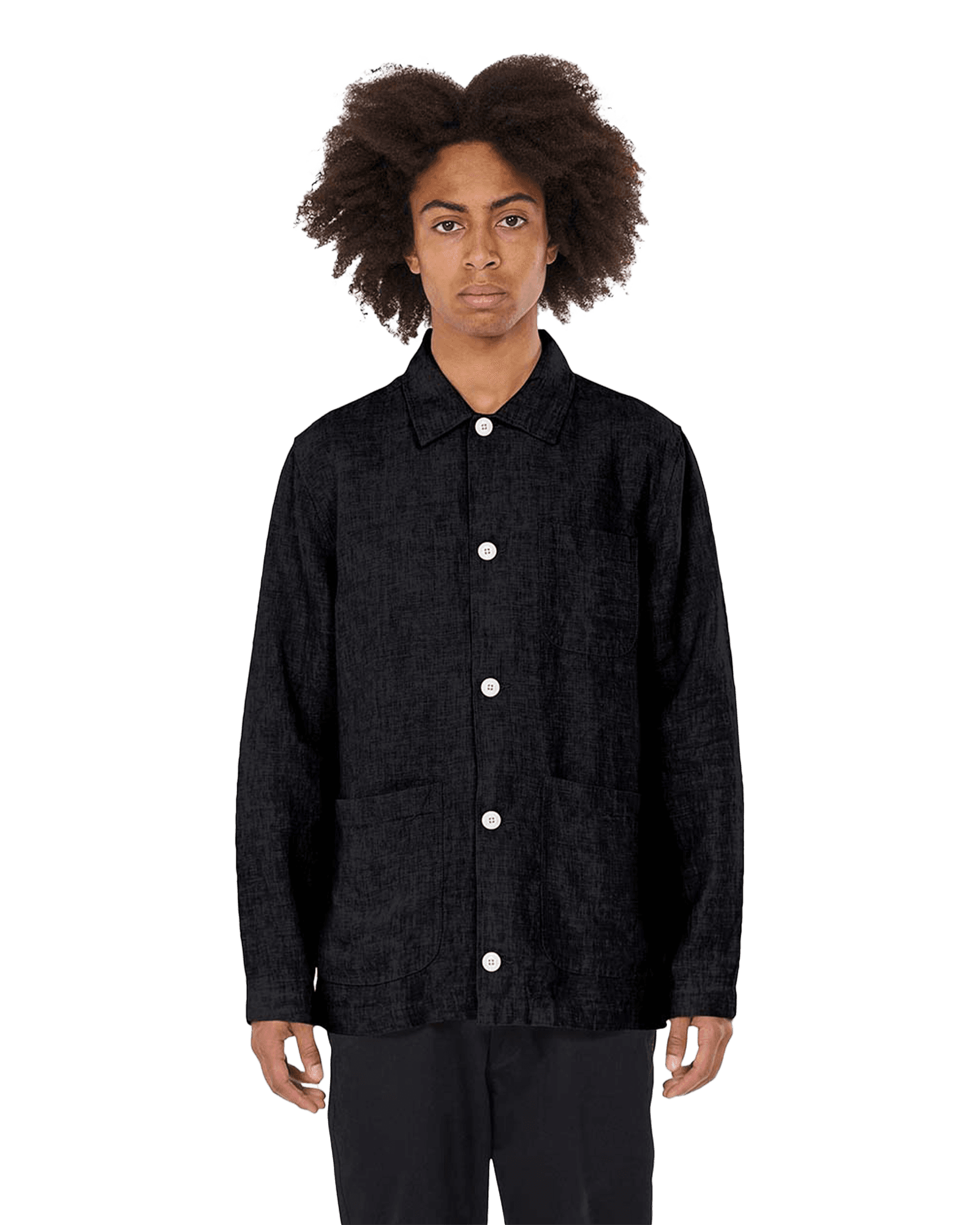 Linen Overshirt M 1300 Black Jet