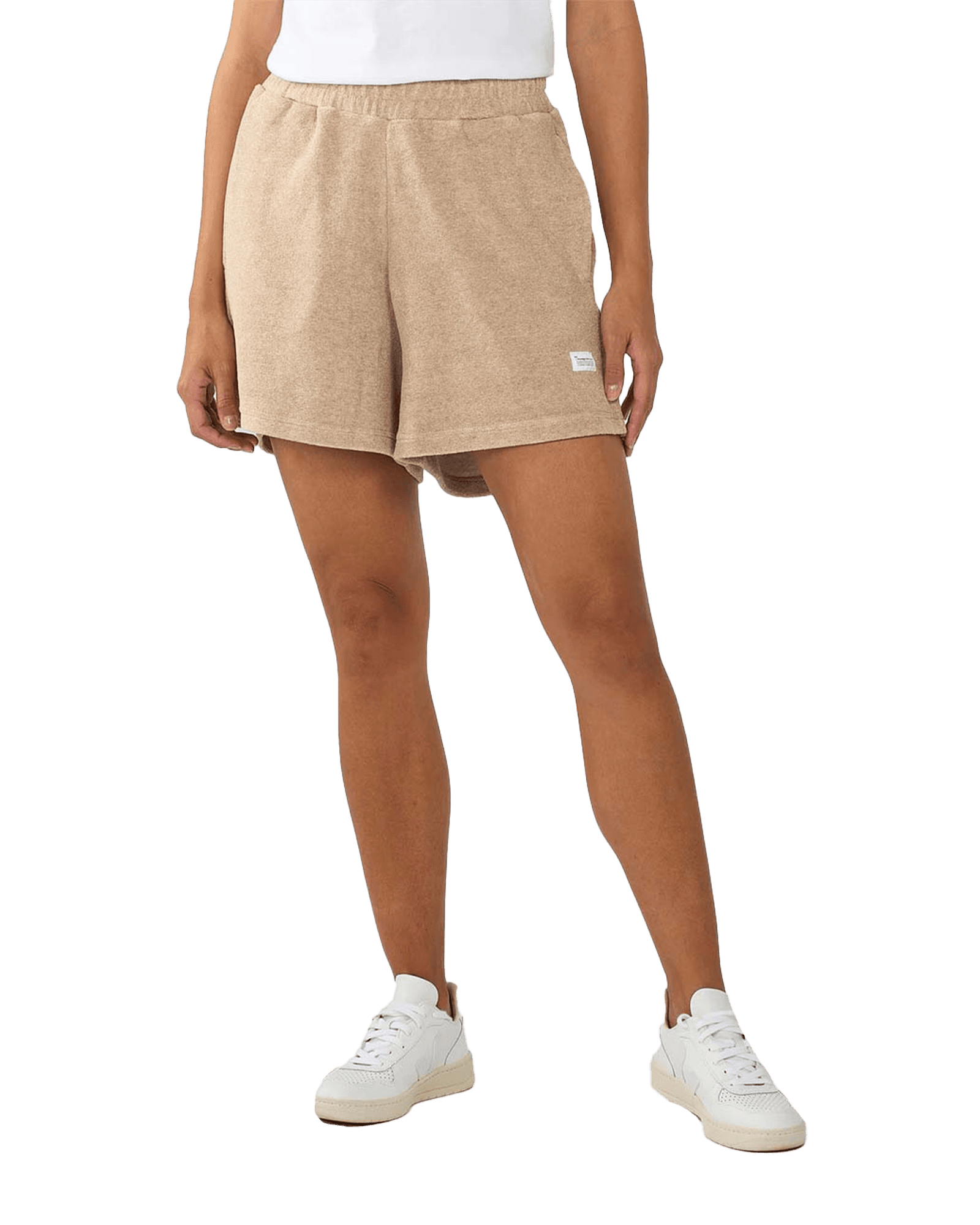 Terry Elastic Waist Shorts W 1347 Safari