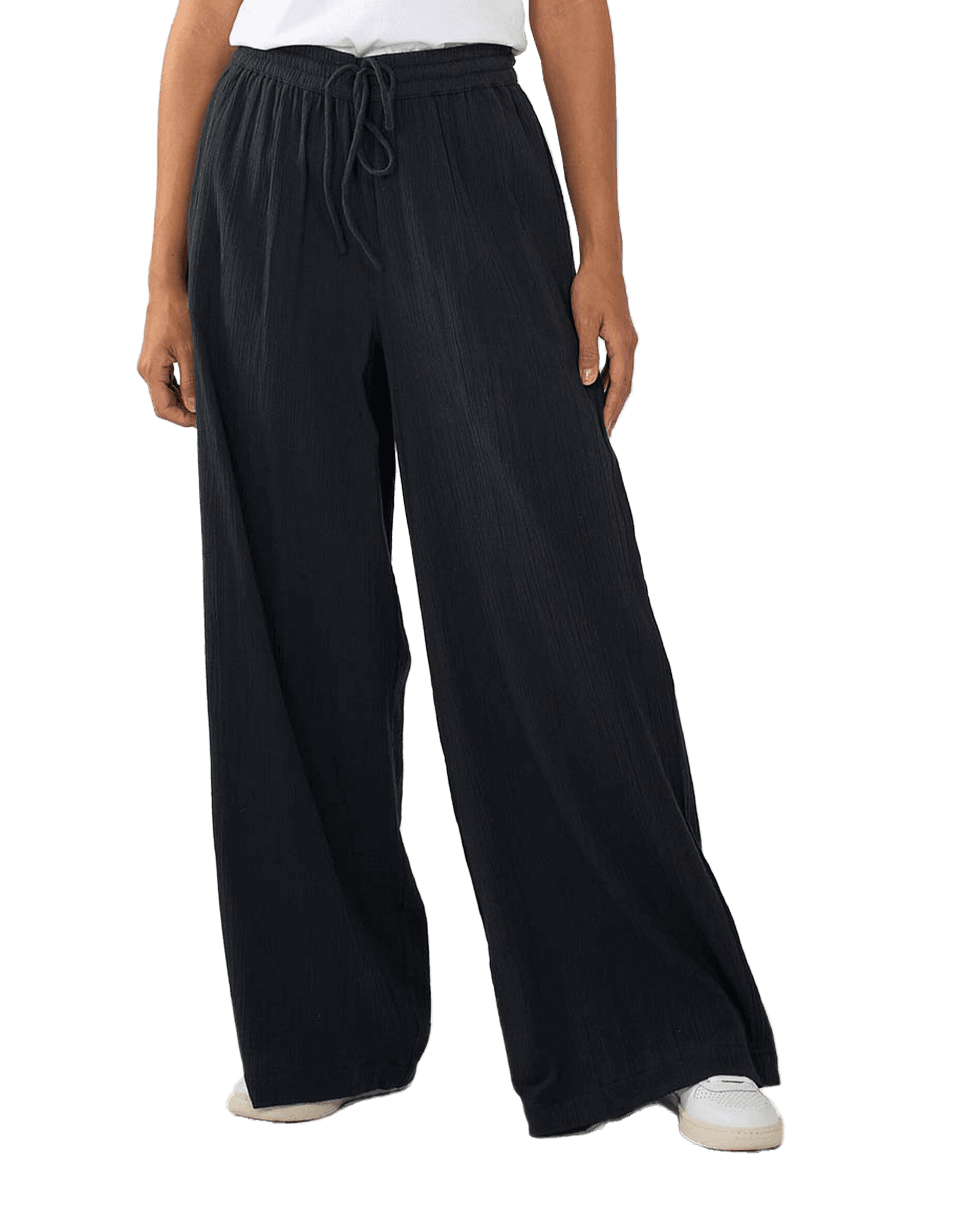 Cotton Crepe Elastic Waist Pant W 1300 Black Jet