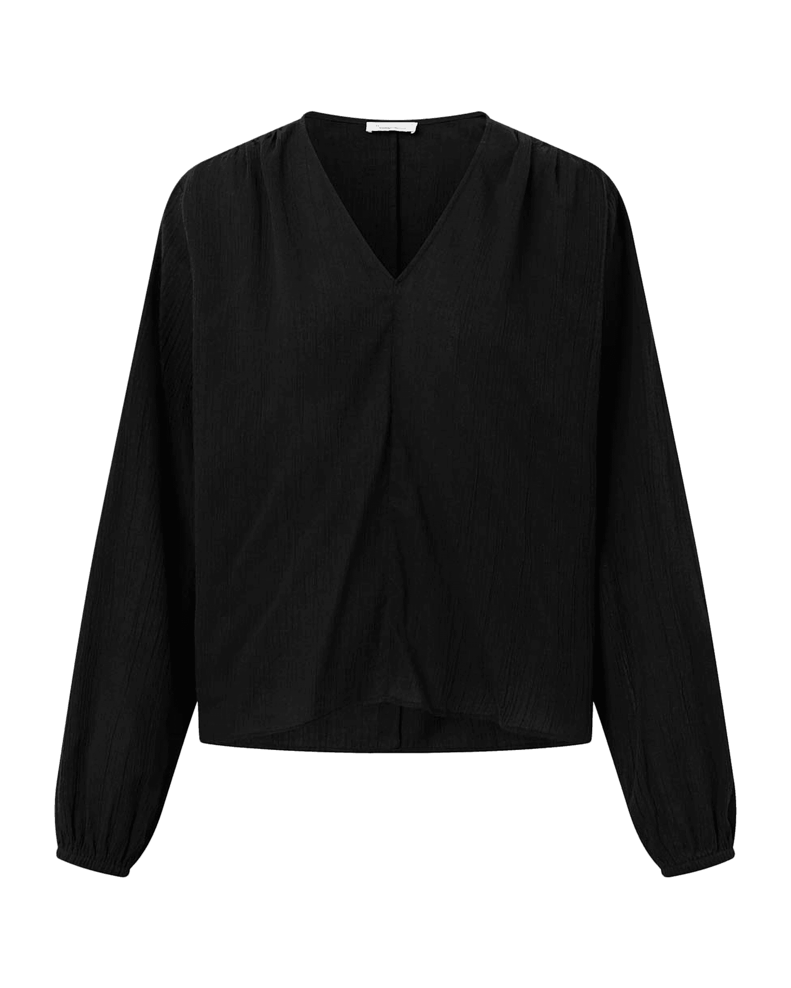 Cotton Crepe A-Shape Volume Sleeved Shirt W 1300 Black Jet