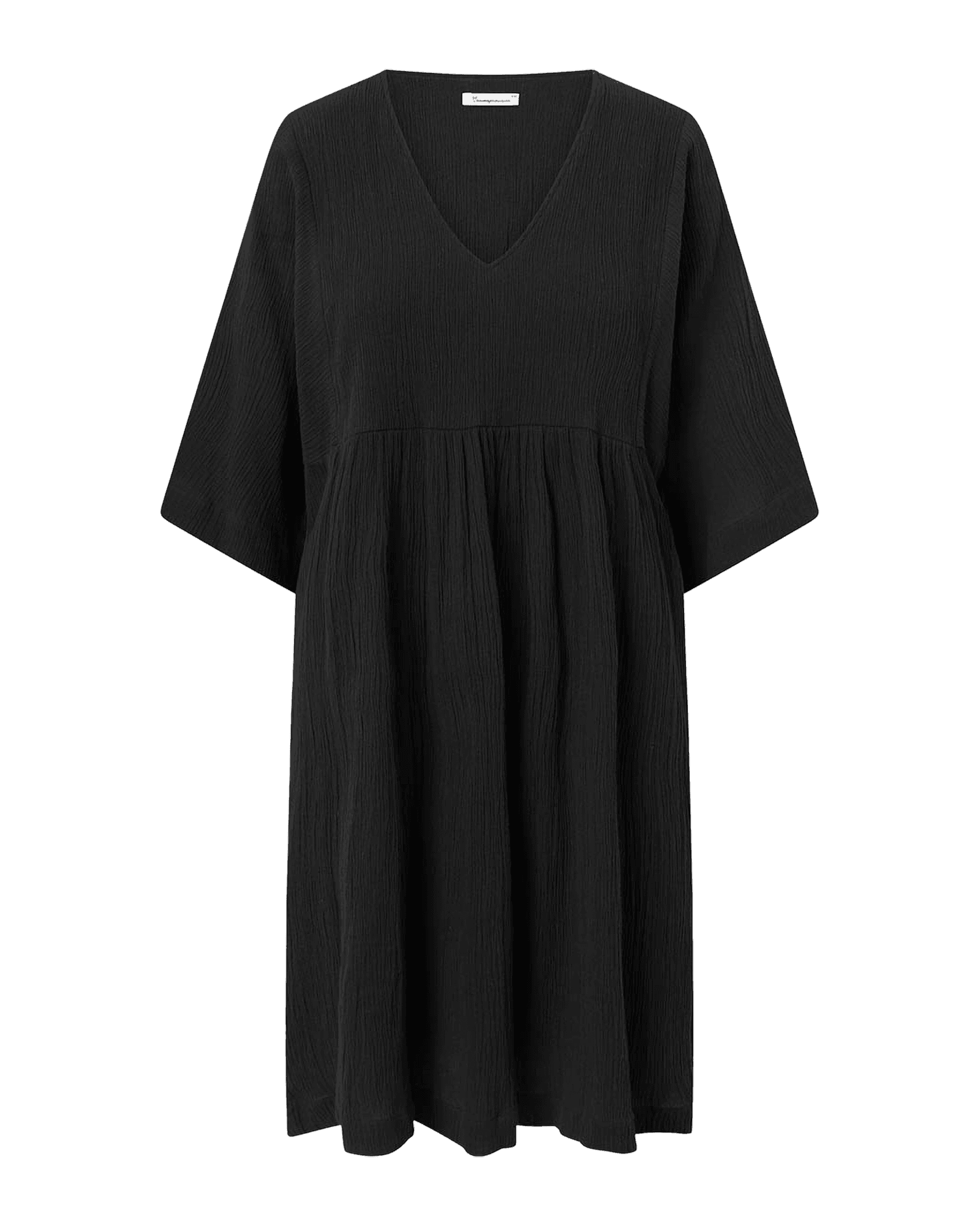 Cotton Crepe A-Shape Dress W 1300 Black Jet