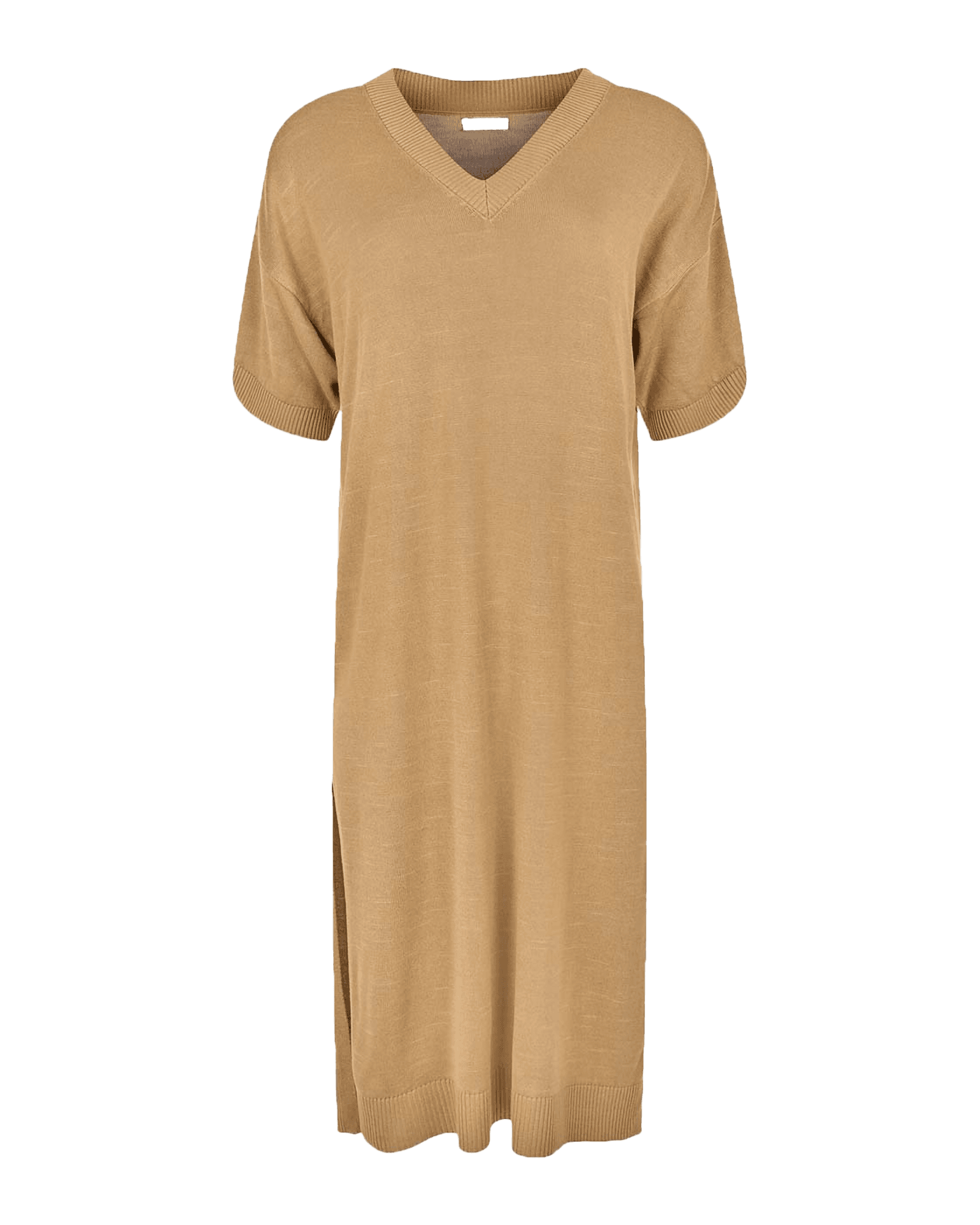 V-Neck Viscose Knit Dress W 1336 Kelp