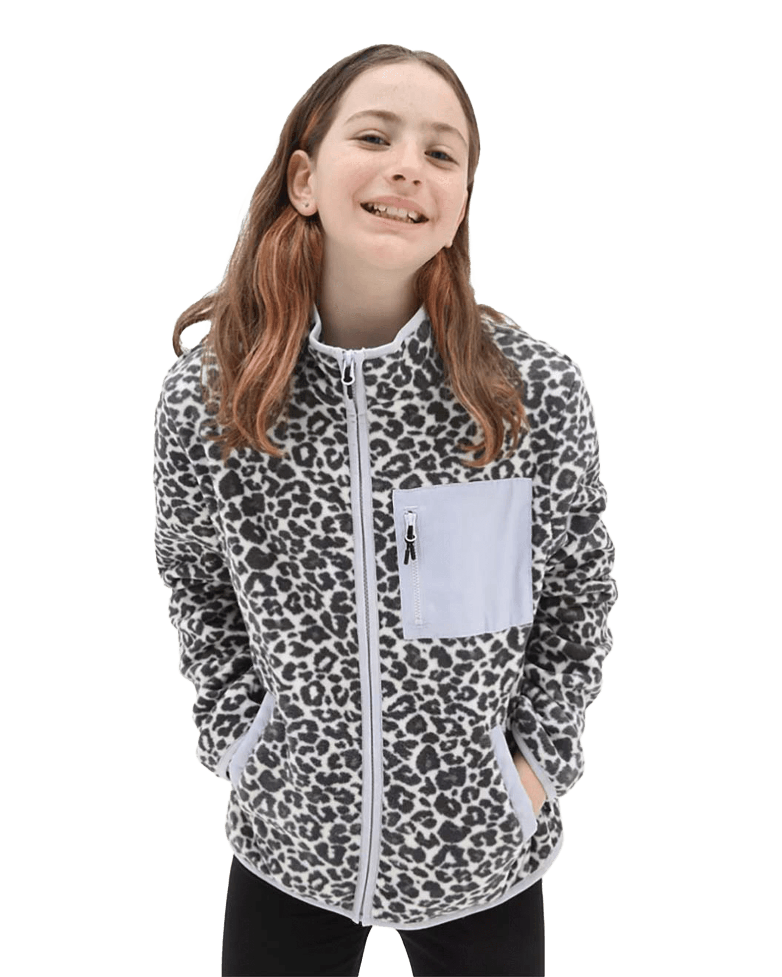 Snow Leopard Fleece Jacket JR Nimbus Cloud