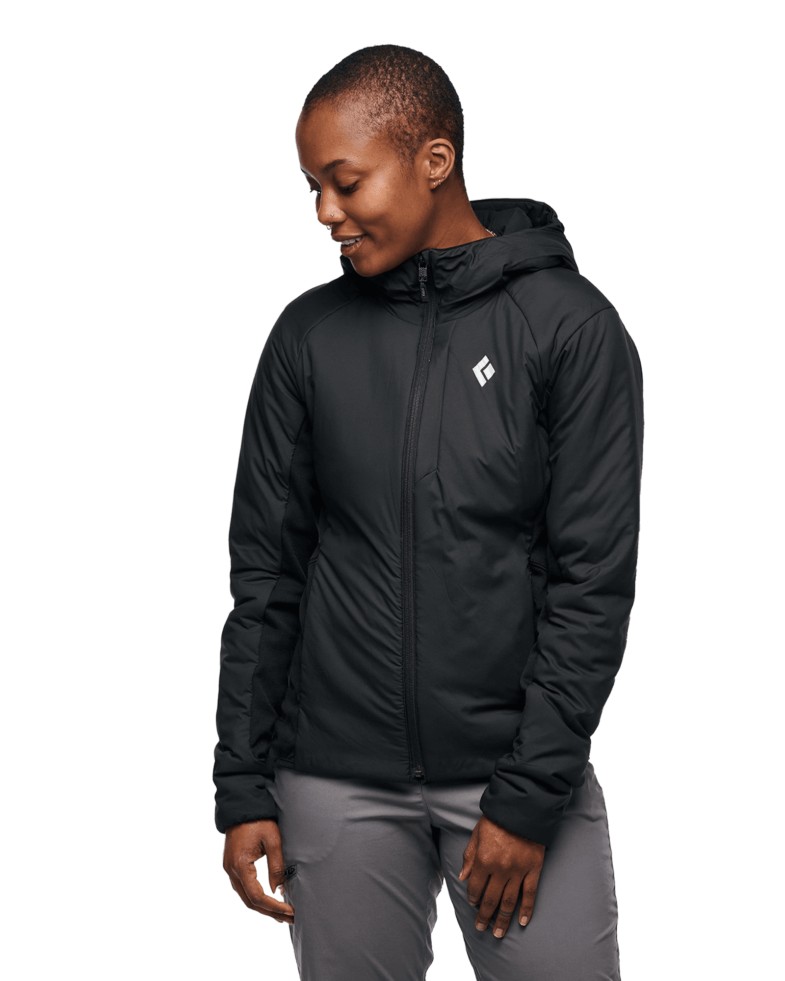 First Light Hybrid Hoody W Black