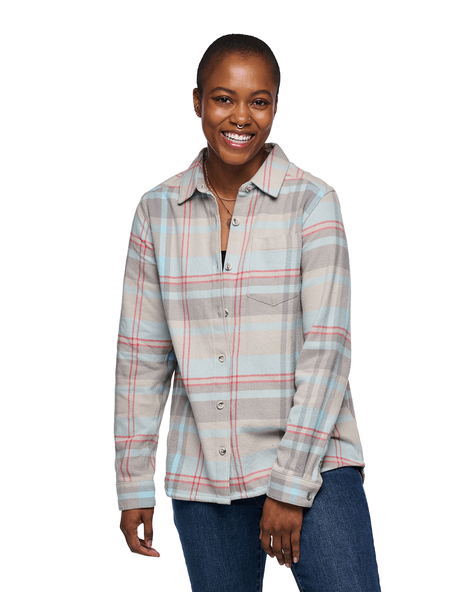 Project Flannel W Pewter/Belay Blue Plaid