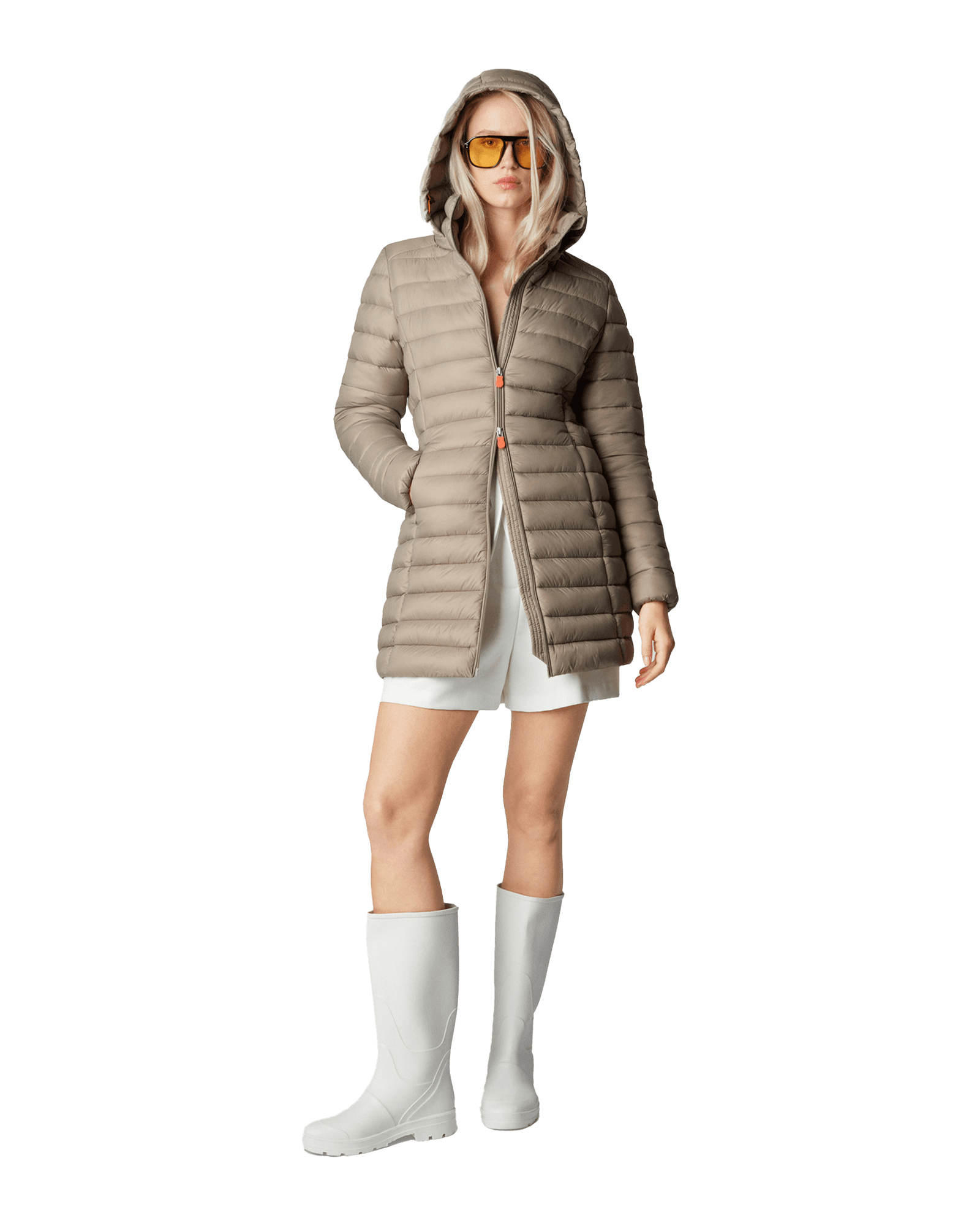 Carol Hooded Coat D47180 W Elephant Grey