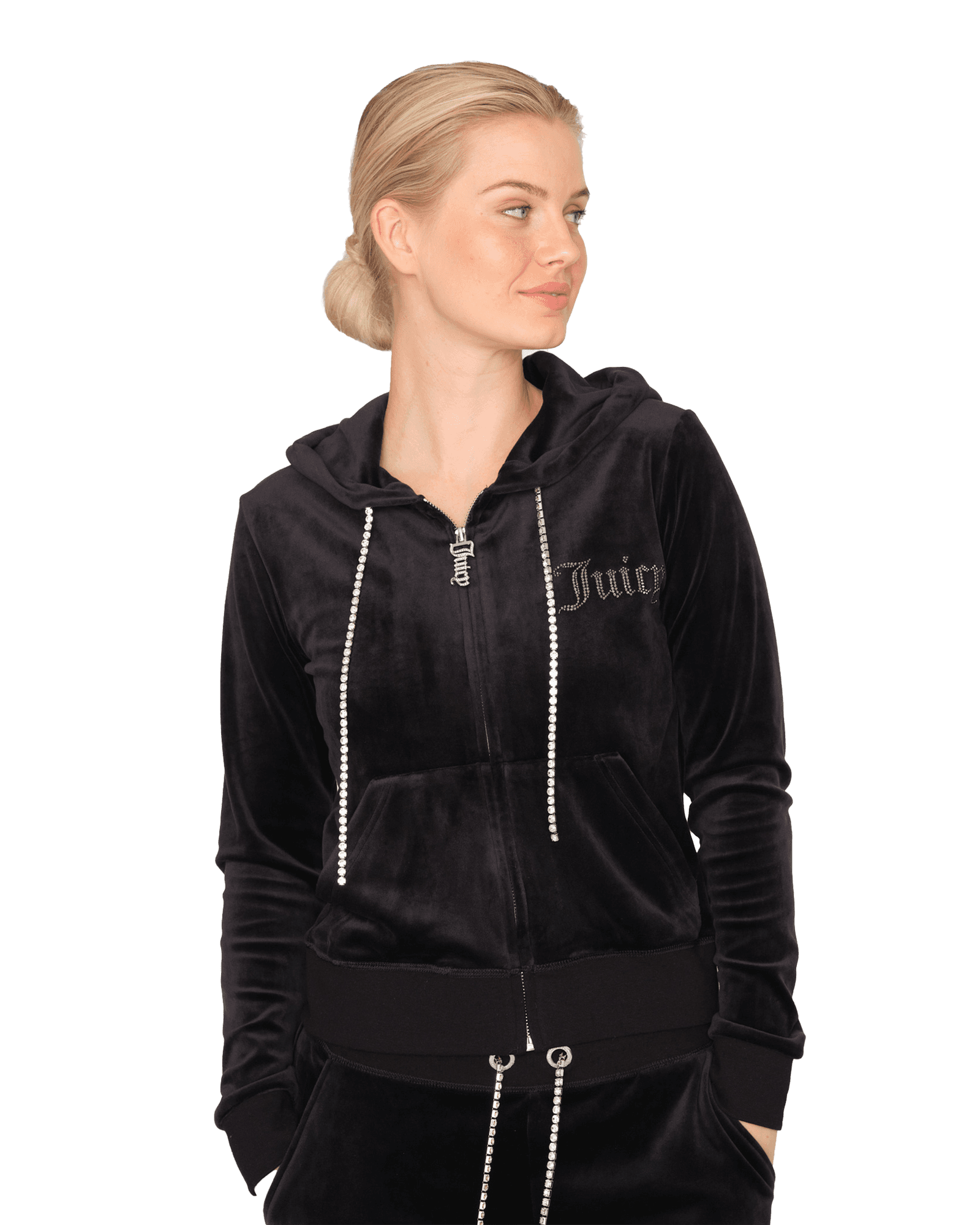 Diamante Trim Robertson Hoodie W Black