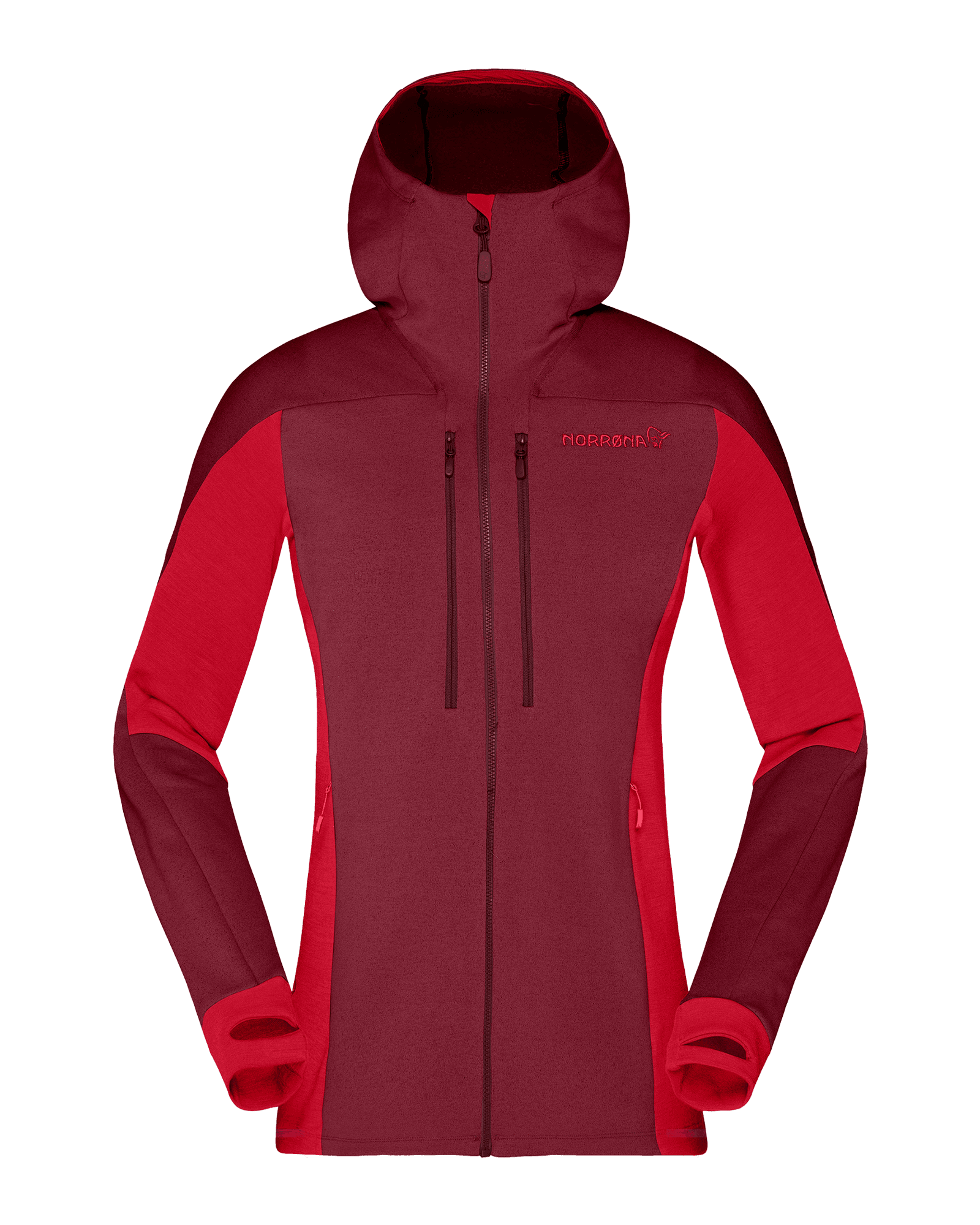 Trollveggen Powerstretch Pro Zip Hood W True Red