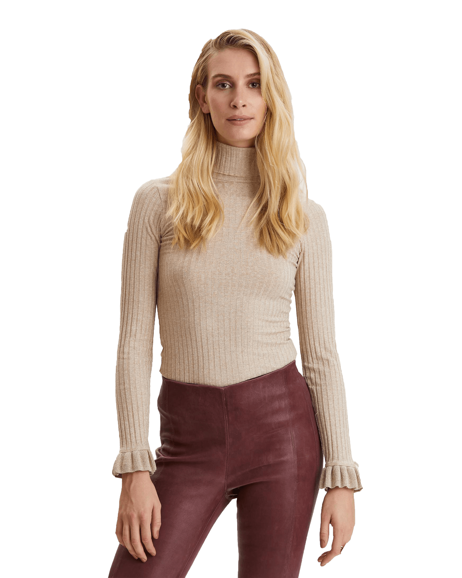 Miss Turtle L/S Top W Light Taupe Melange