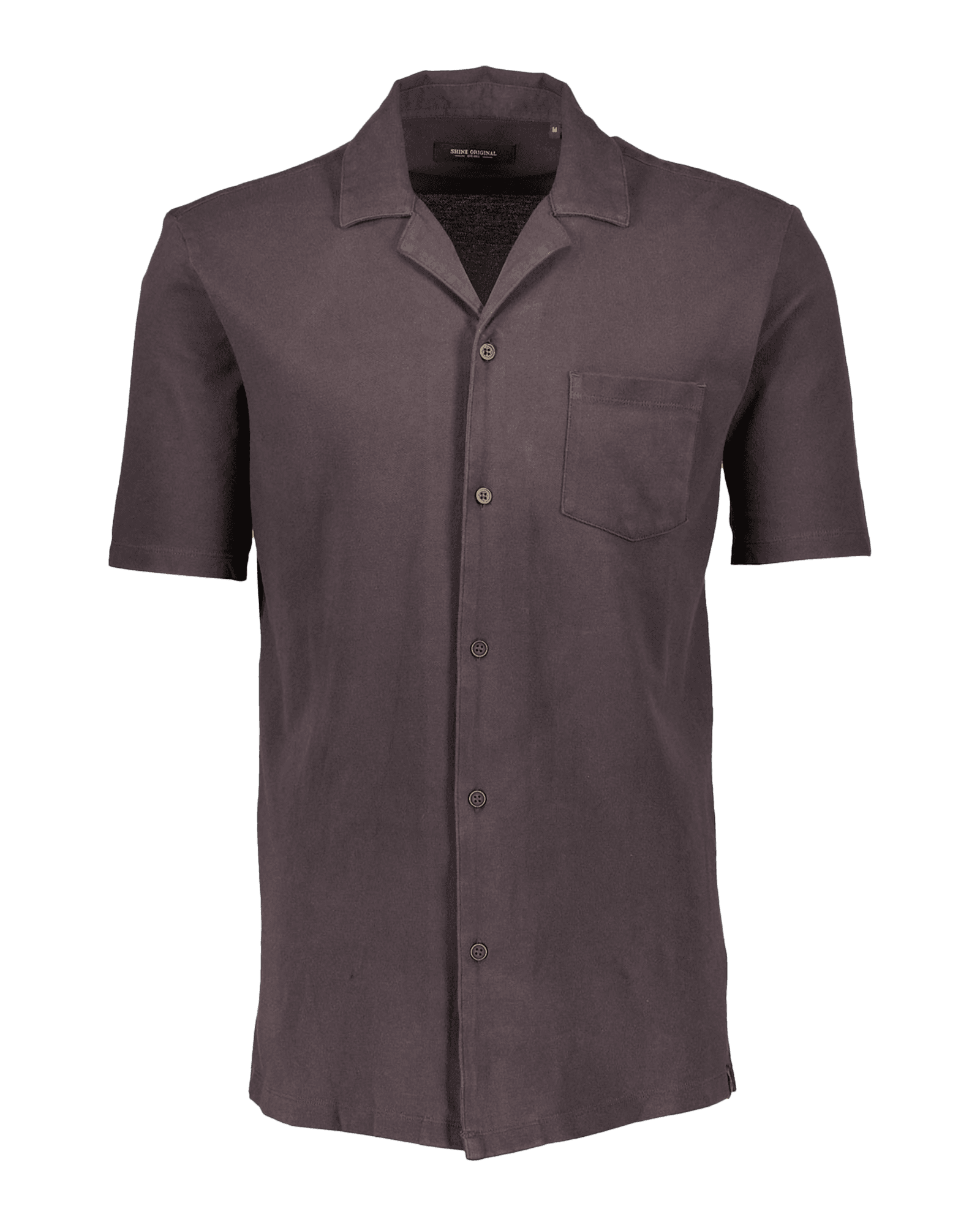 Garment Dyed Piqué Shirt S/S M 2-200043 Dusty Black