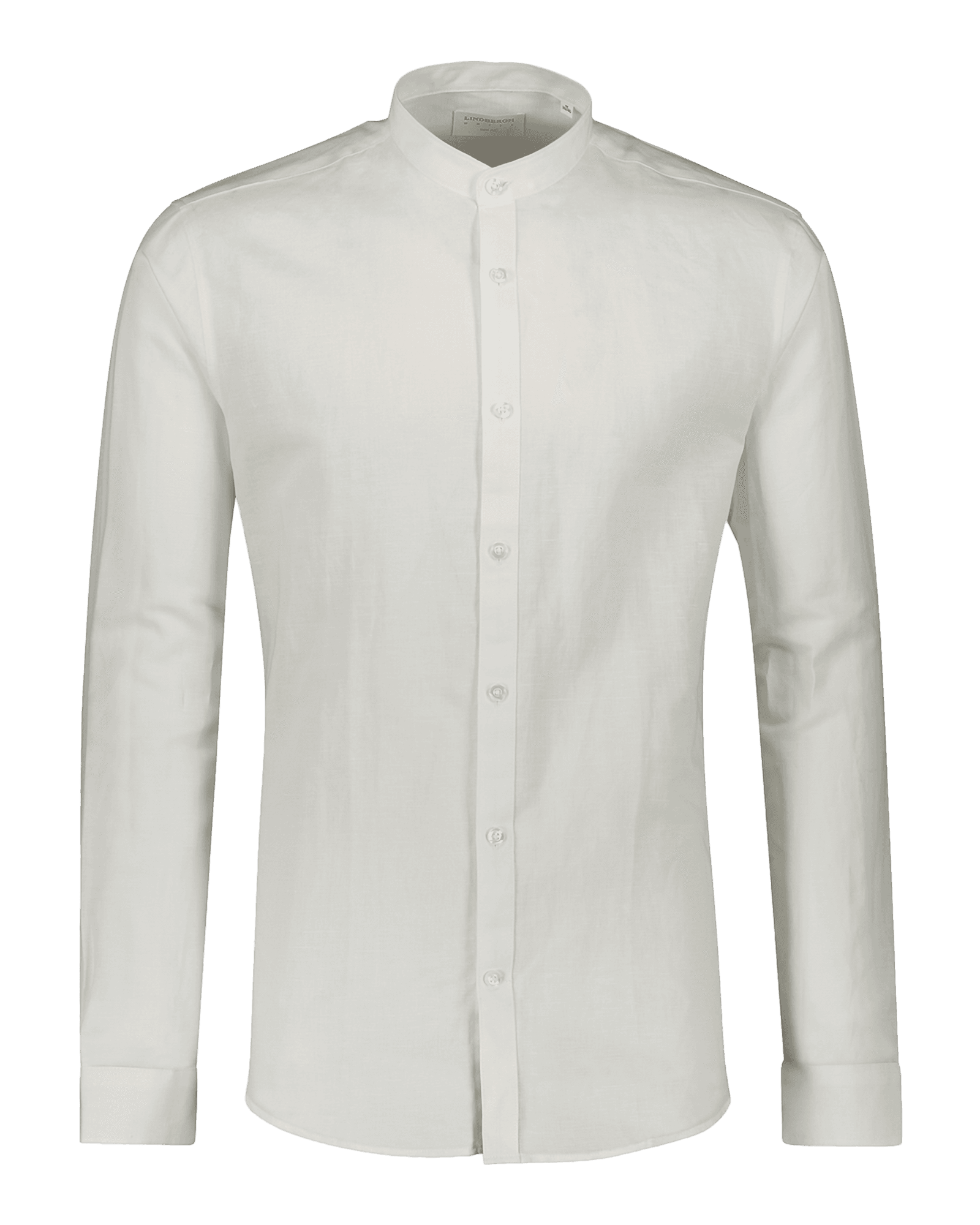 Mandarin Linen Blend Shirt L/S M 30-203316 White