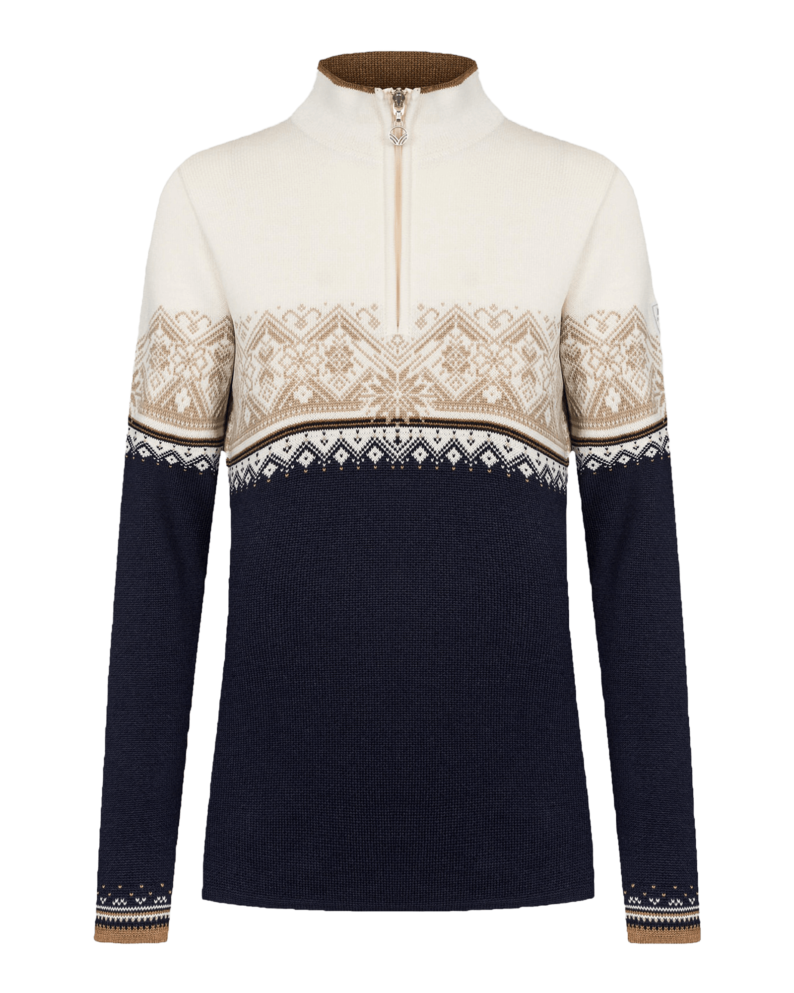 St. Moritz Sweater W Navy/Bronze/Beige/Offwhite
