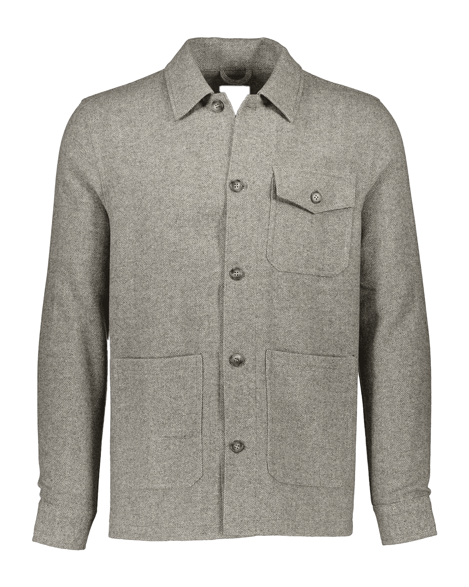 Herringbone Overshirt 30-306104 Grey Melange
