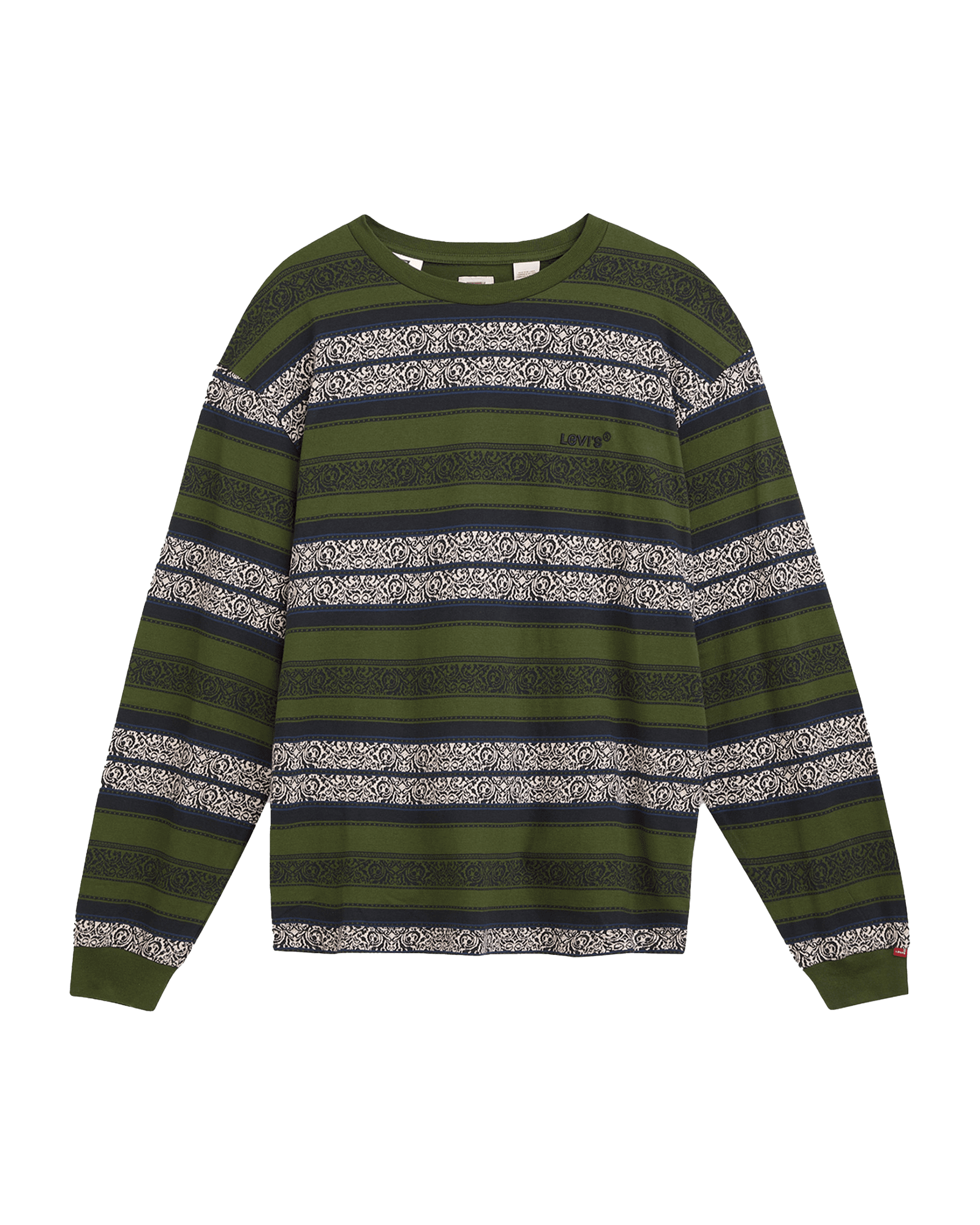 Red Tab Tee L/S M Simple Aztec Caliste Green