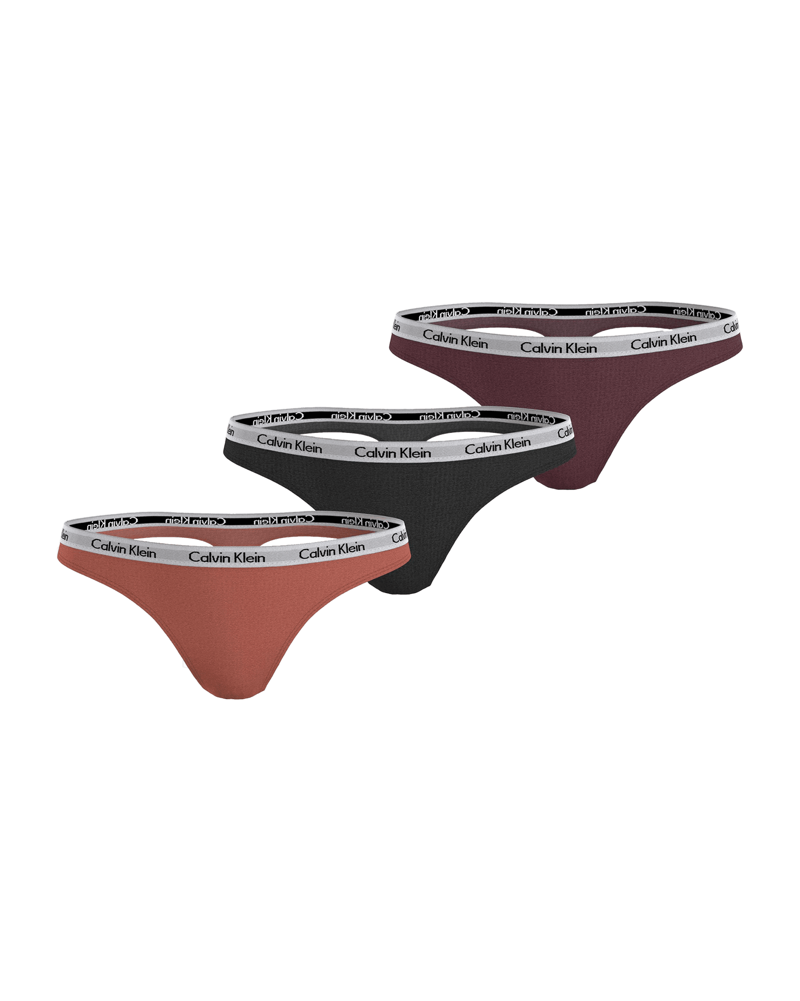 Thong 3-Pack W - Cotton Gingerbread/Black/ Tawny Port