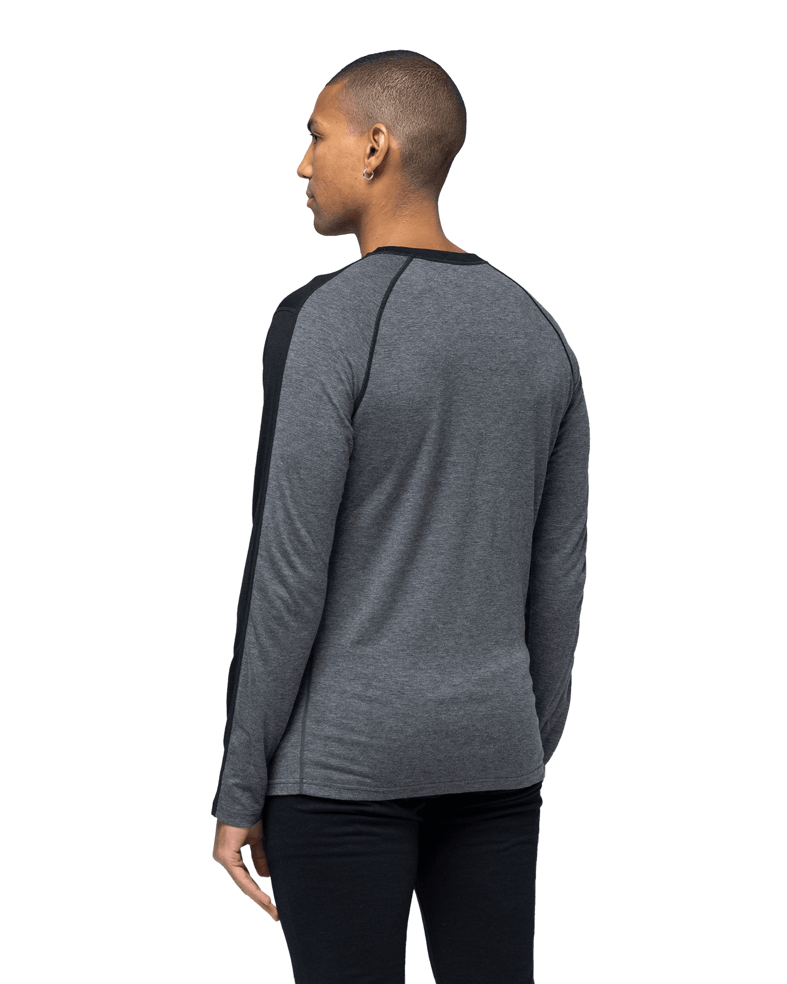 Retro Merino Wool Crew M Black