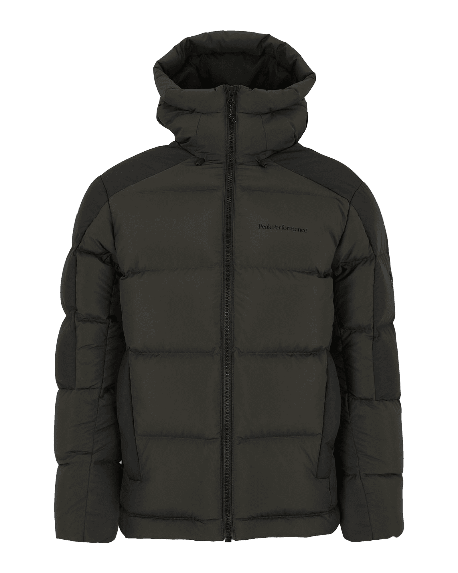 Down Puffer Hood Jacket M Olive Extreme/Black
