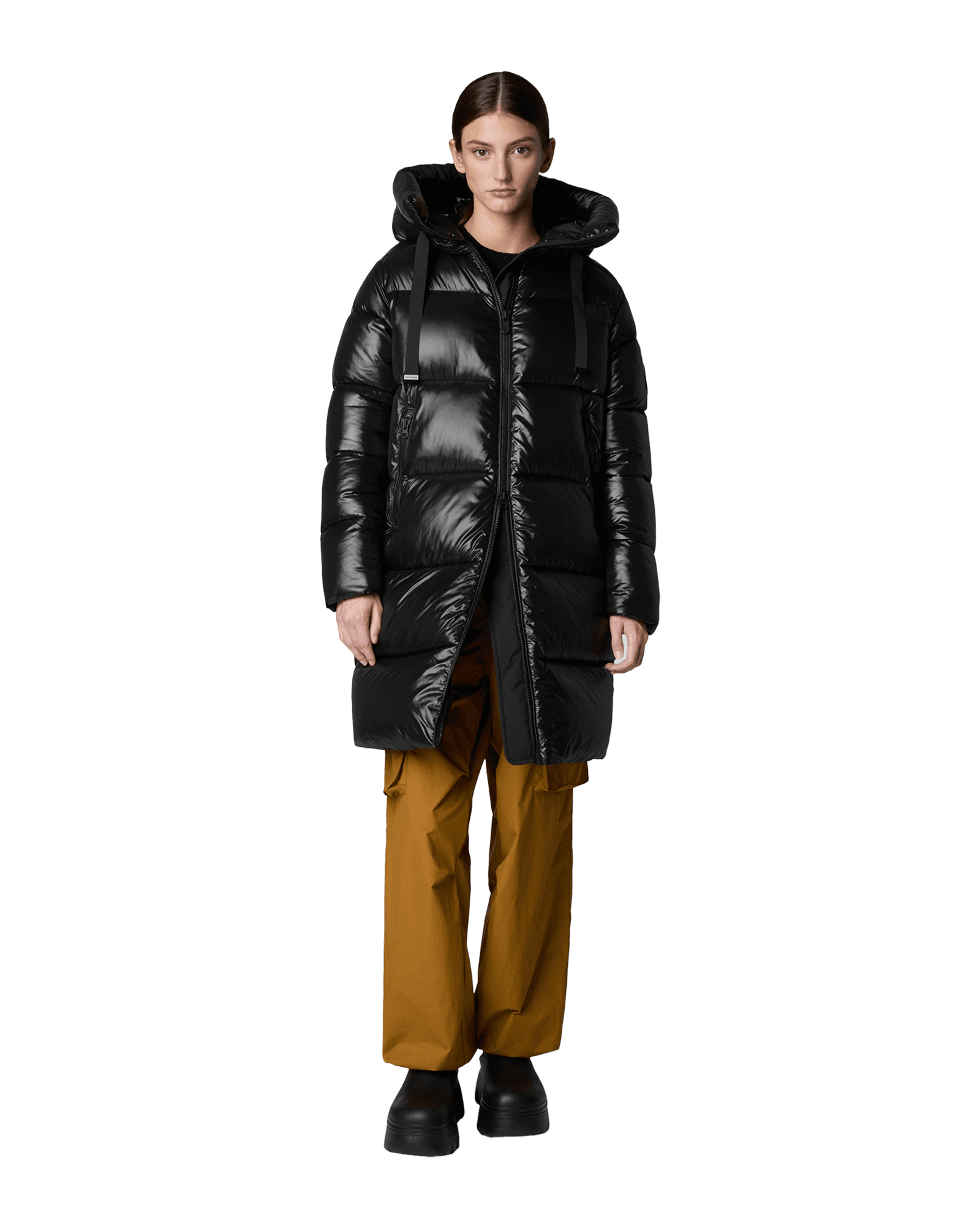 Isabel Hooded Coat D45510 W Black