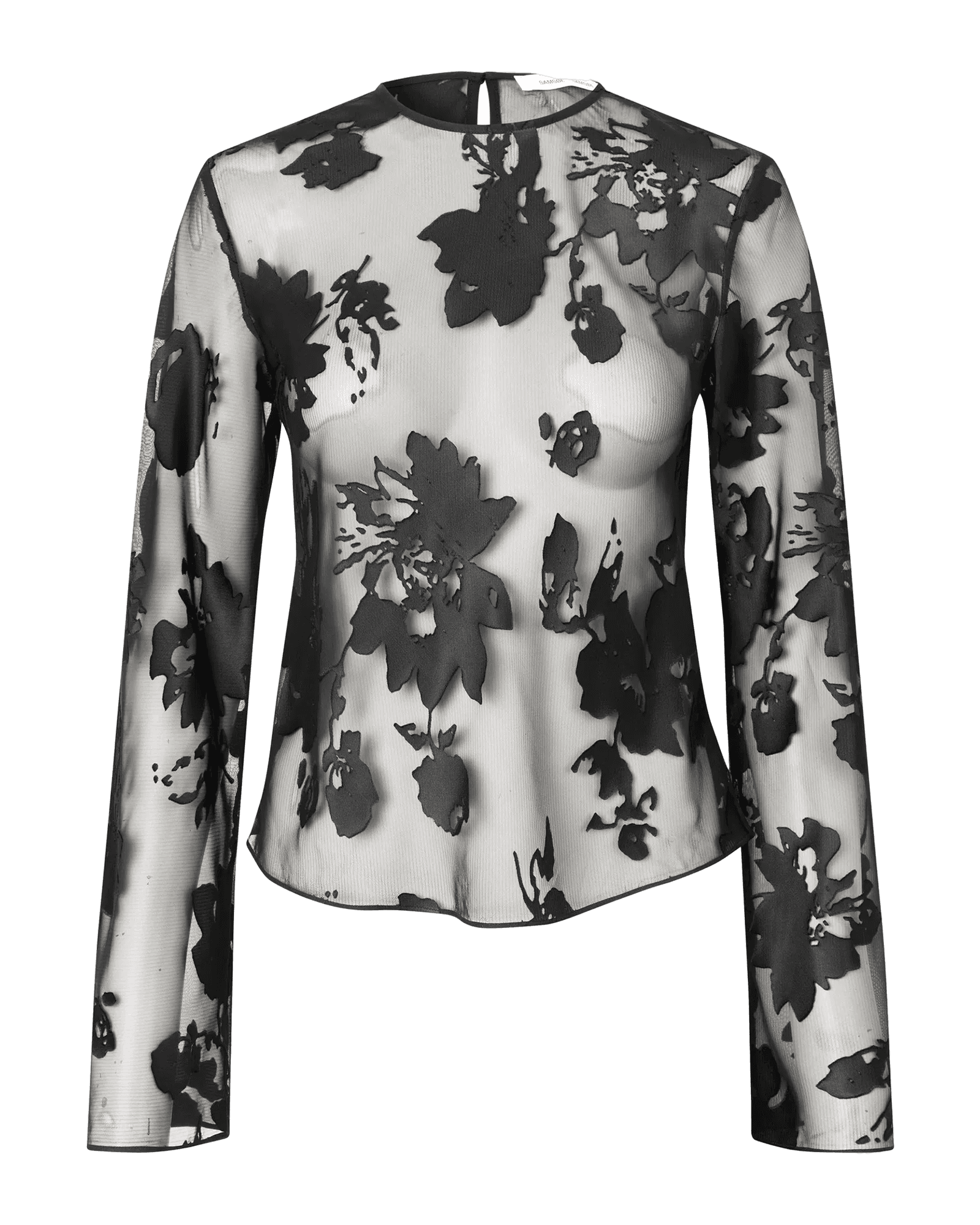 Samadda Blouse 15311 W Black Blooming Burnout