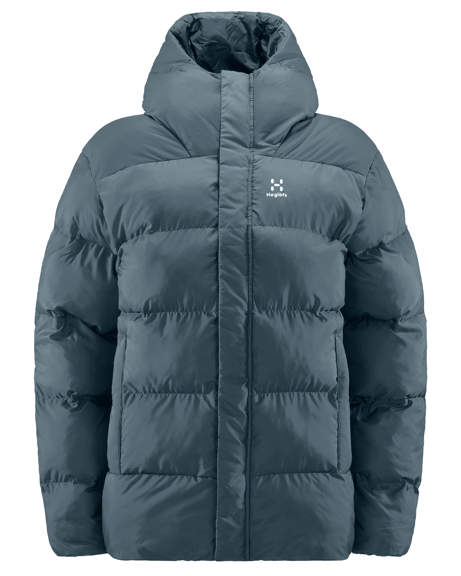 Puffy Mimic Hood W Steel Blue