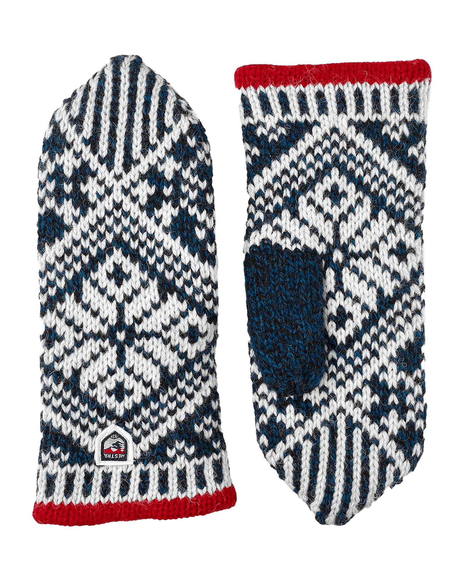 Nordic Wool Mitt Medium Blue/Offwhite