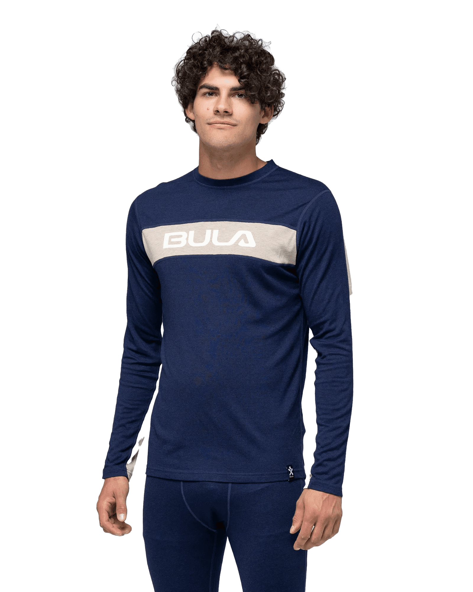 Retro Merino Wool Crew M Navy