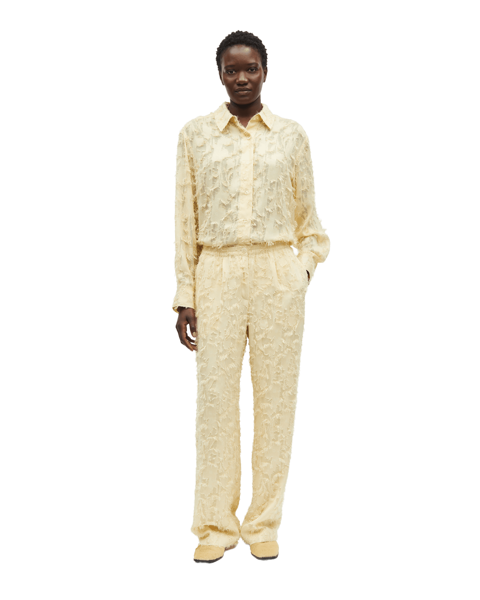 Satove Trousers 15532 W Dusty Yellow