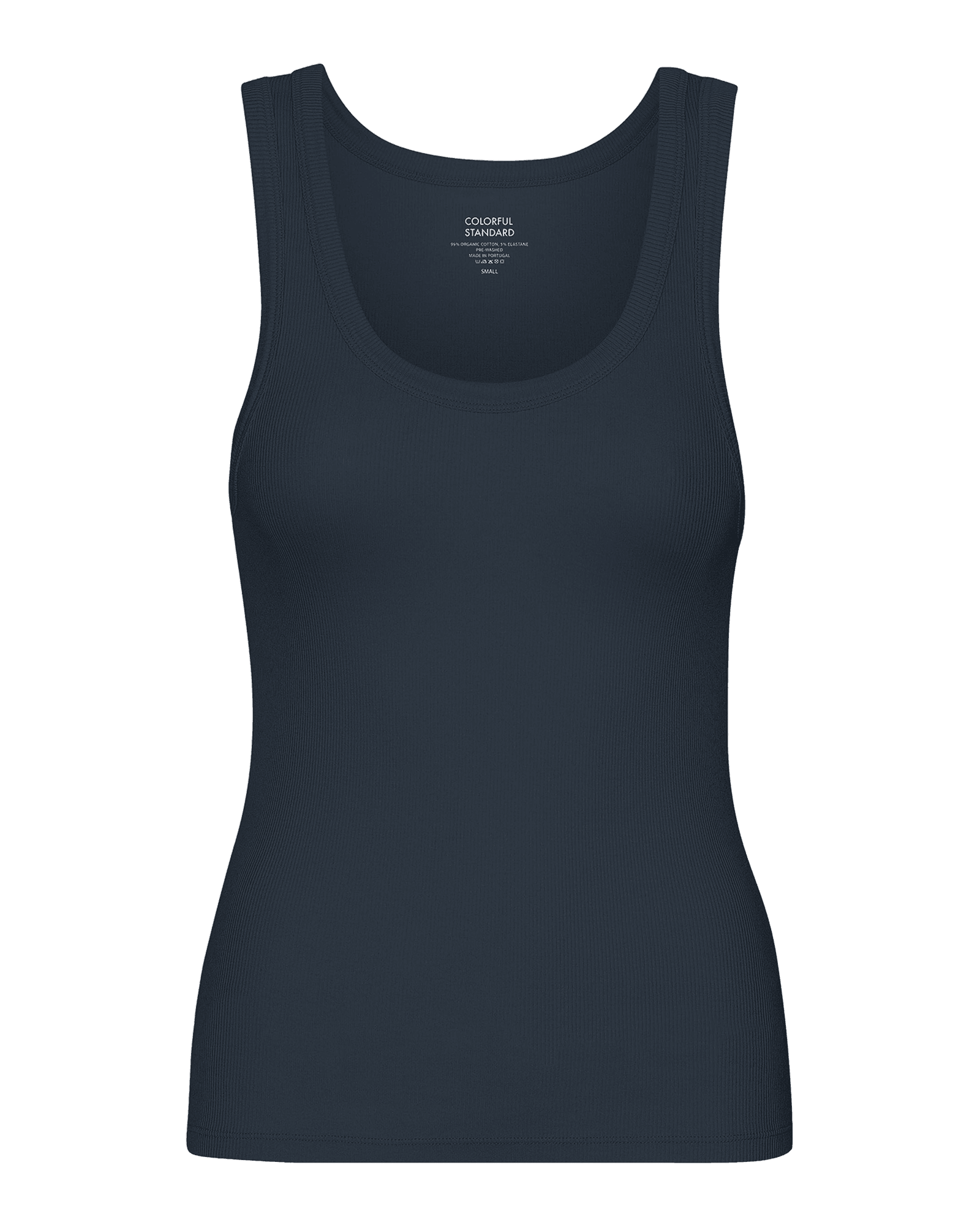 Organic Rib Tank Top W Navy Blue