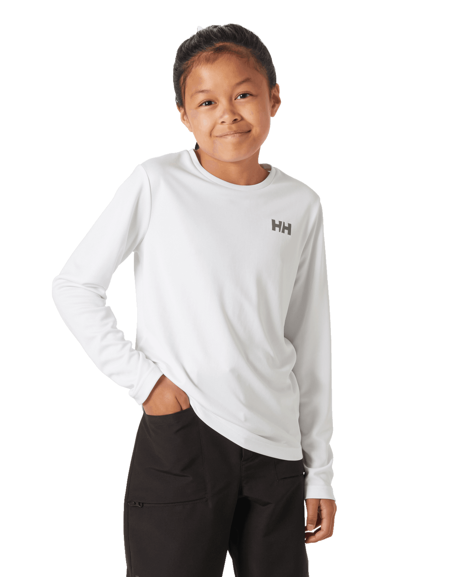 HH Tech L/S Crew JR White