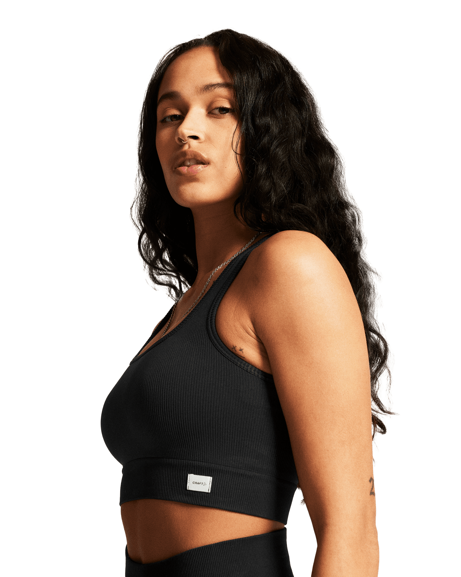 Collective Rib Sports Bra W Black
