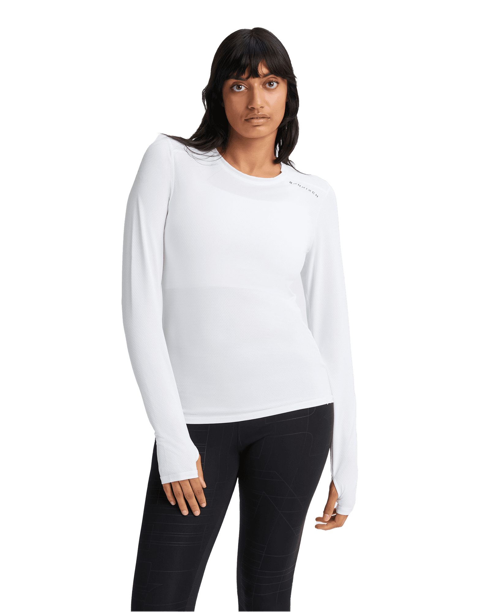 Jacquard Long Sleeve W White