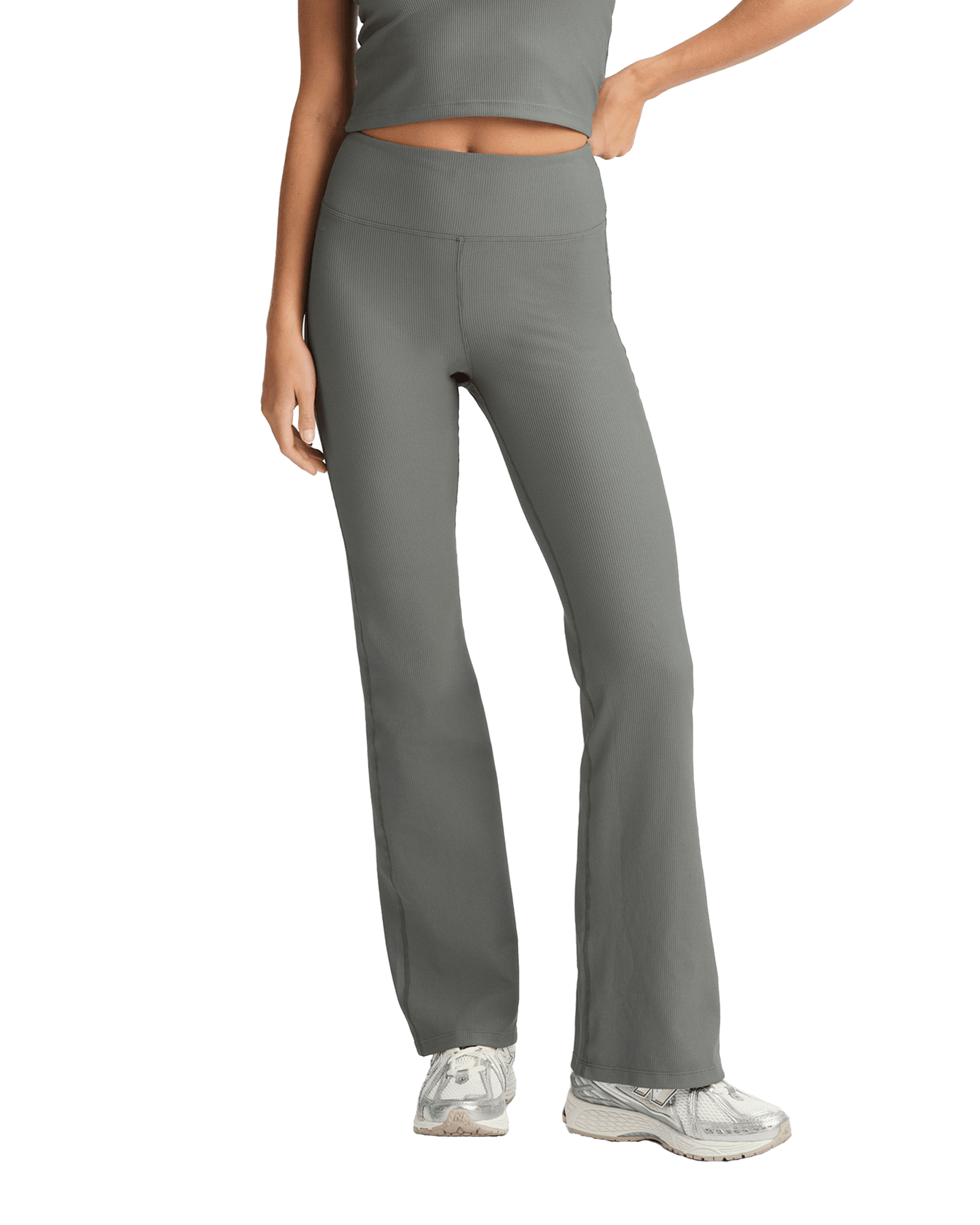 Ribbed R Flare HW Tight W Gunmetal