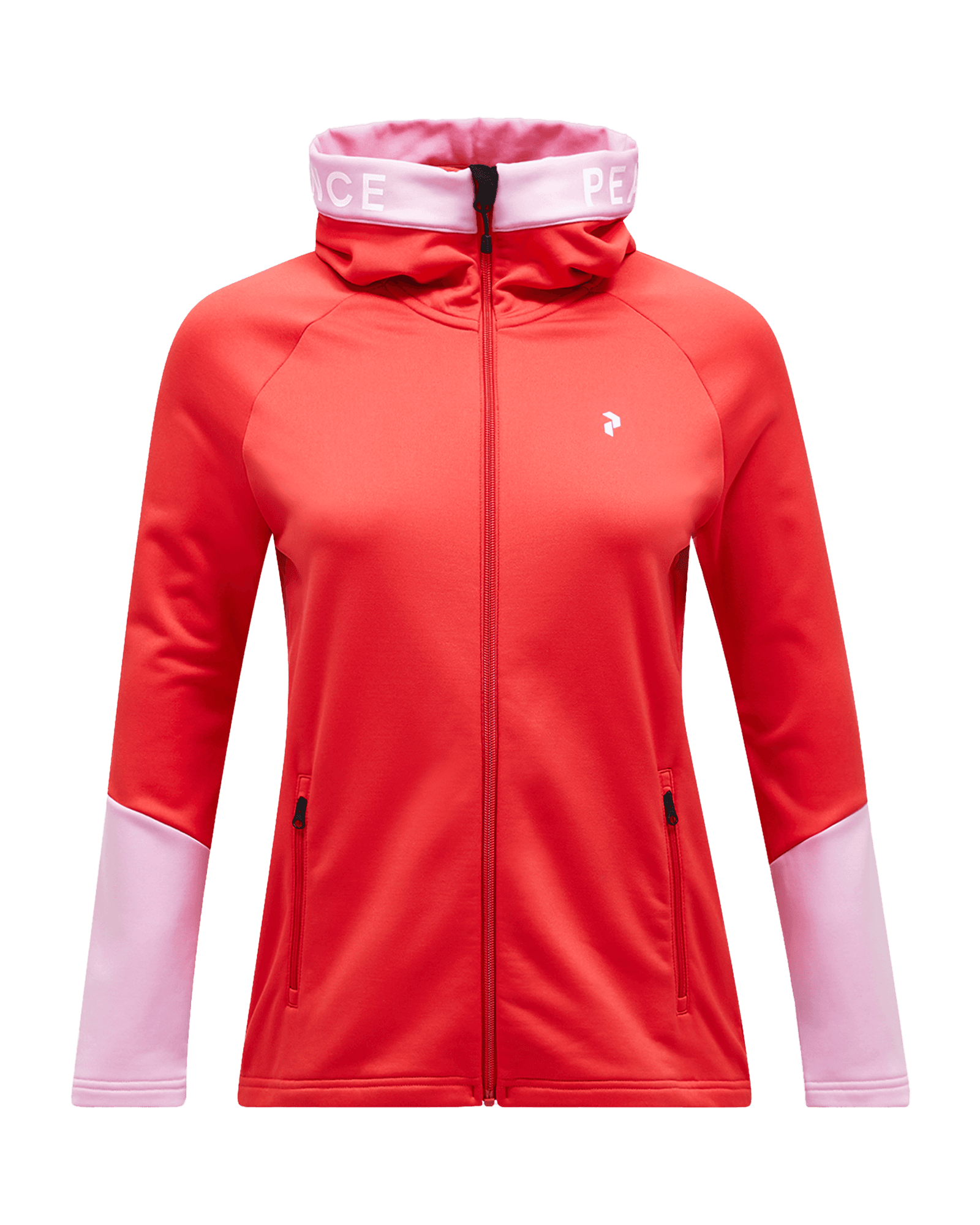 Rider Zip Hood W Brilliant Red/Morning Dew