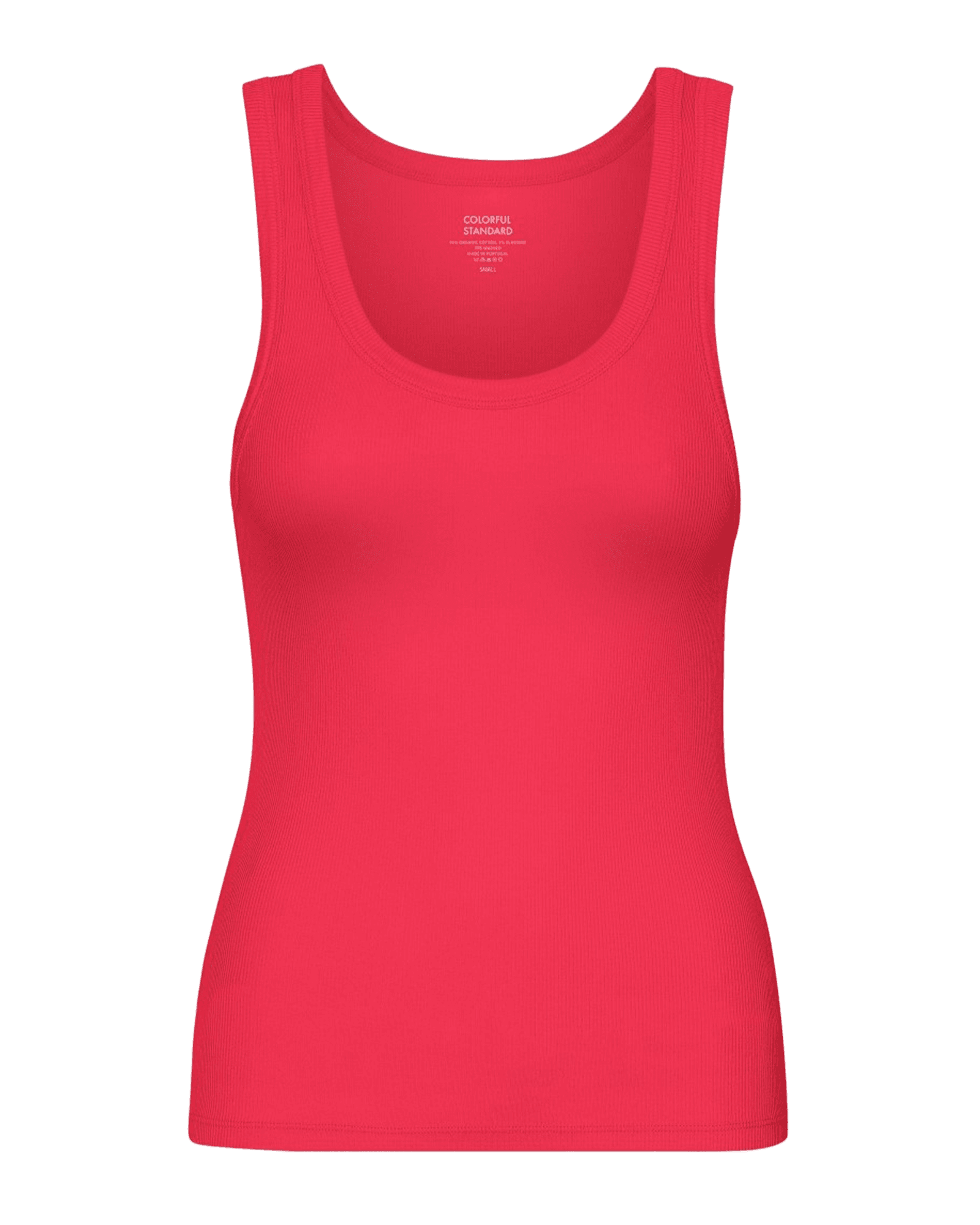 Organic Rib Tank Top W Red Tangerine
