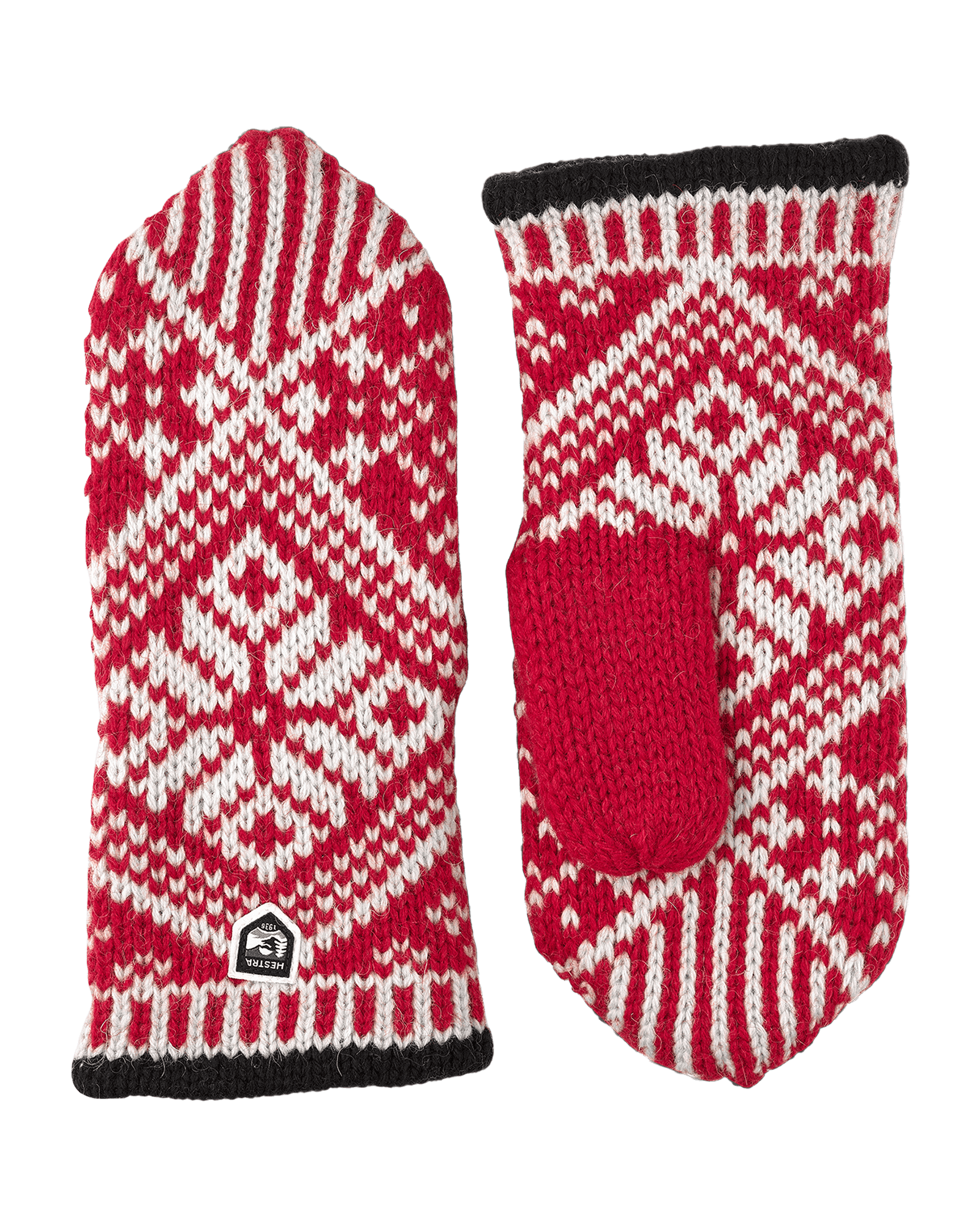 Nordic Wool Mitt Red/Off White