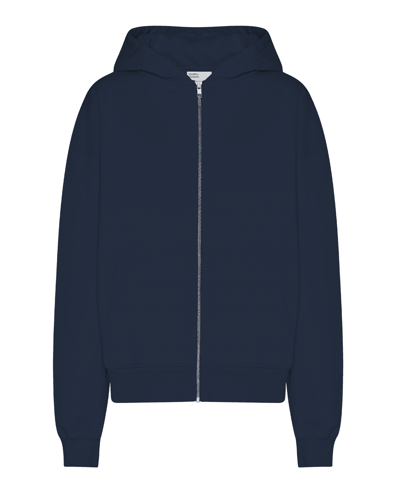 Organic Oversized Zip Hood Navy Blue