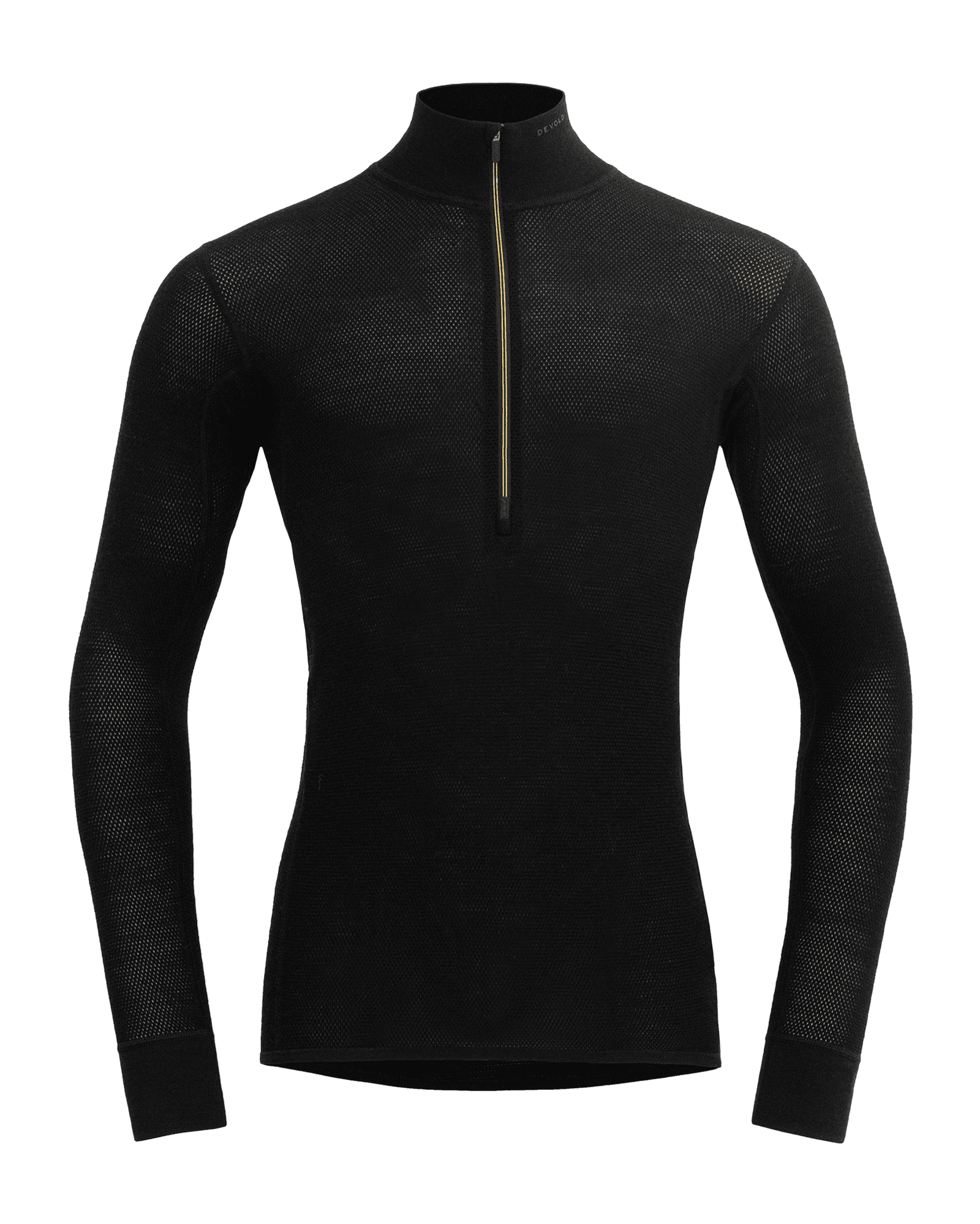 Wool Mesh 190 Zip Neck M Caviar