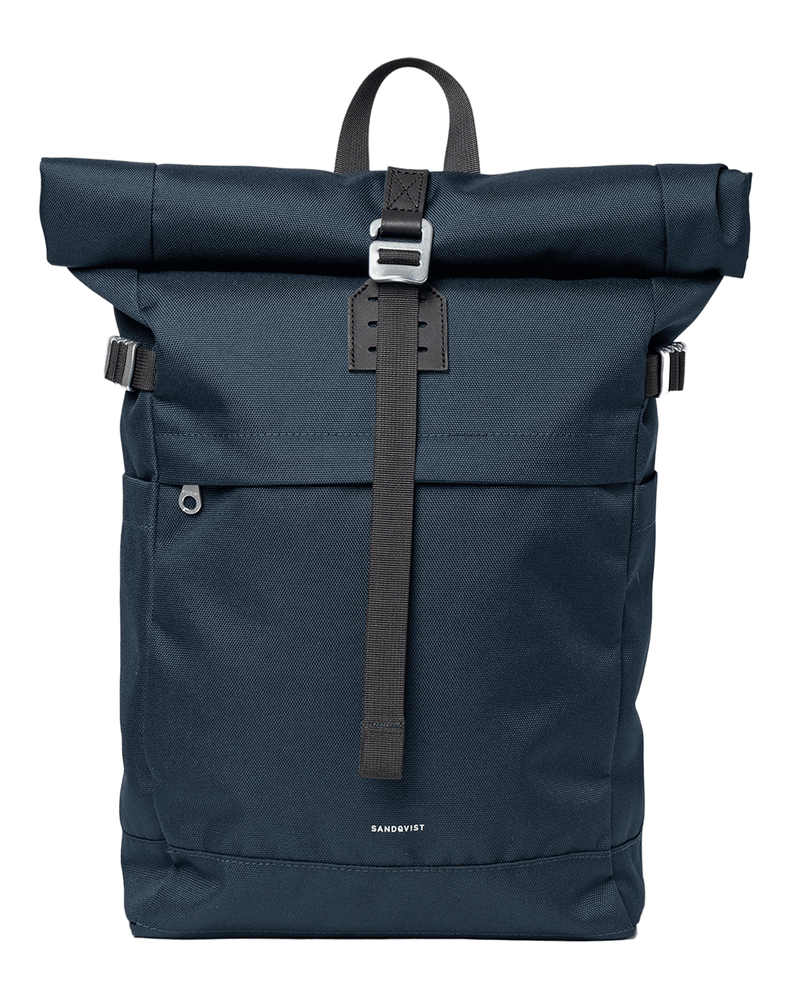 Icon Rolltop Backpack M Navy with black leather
